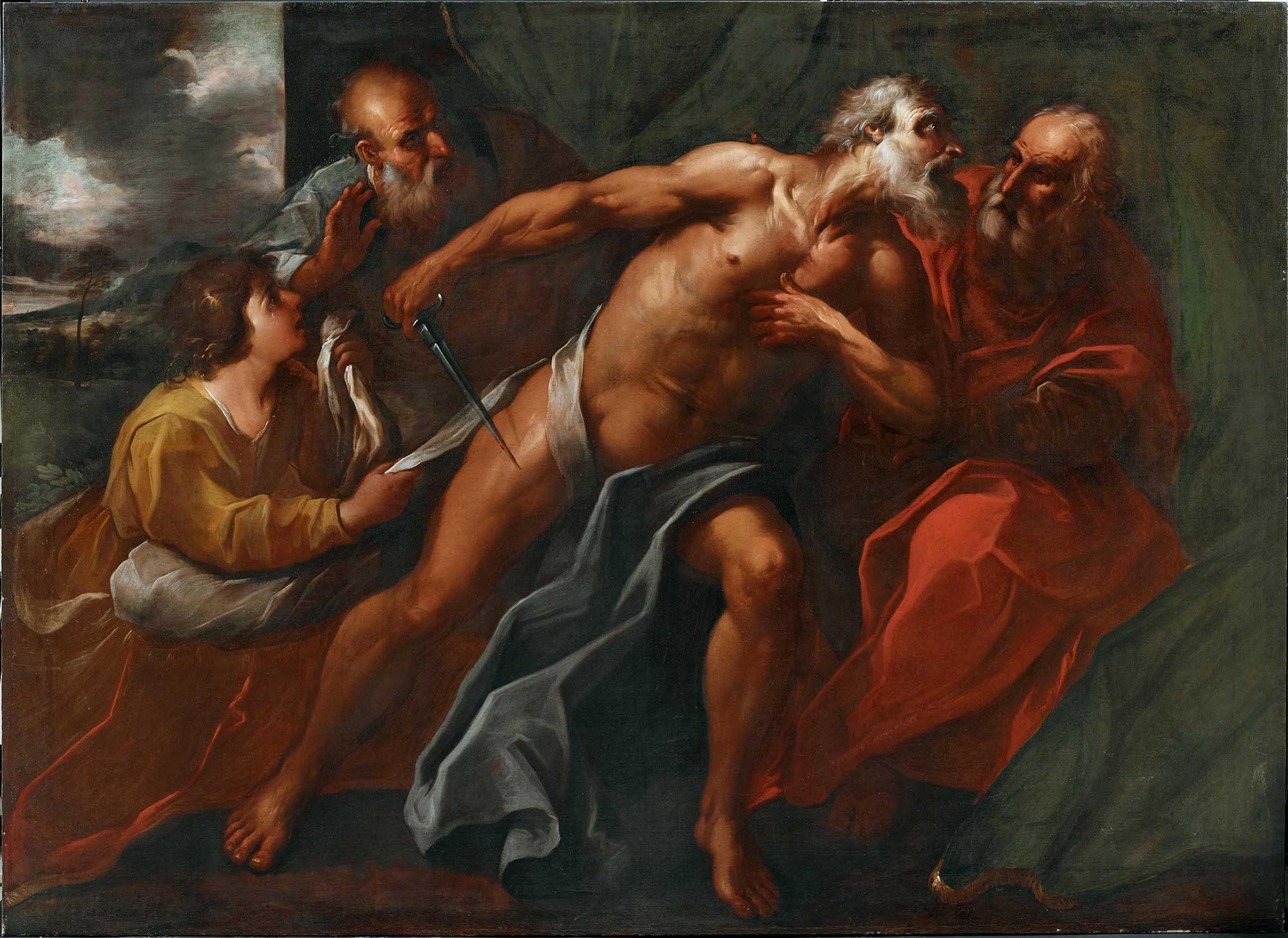 Giovanni Peruzzini's painting, Suicide of Cato
