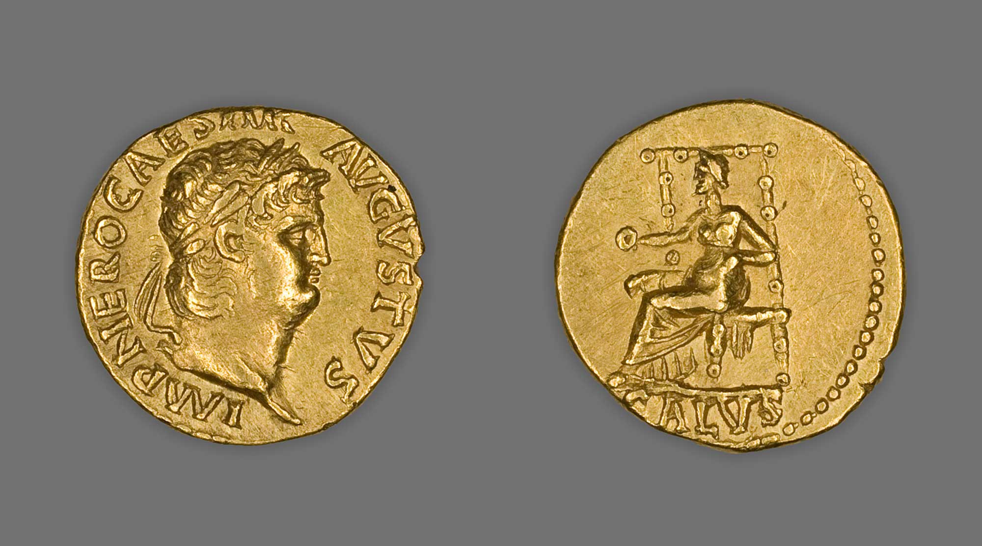 Gold Aureus Roman Coin Portraying Emperor Nero