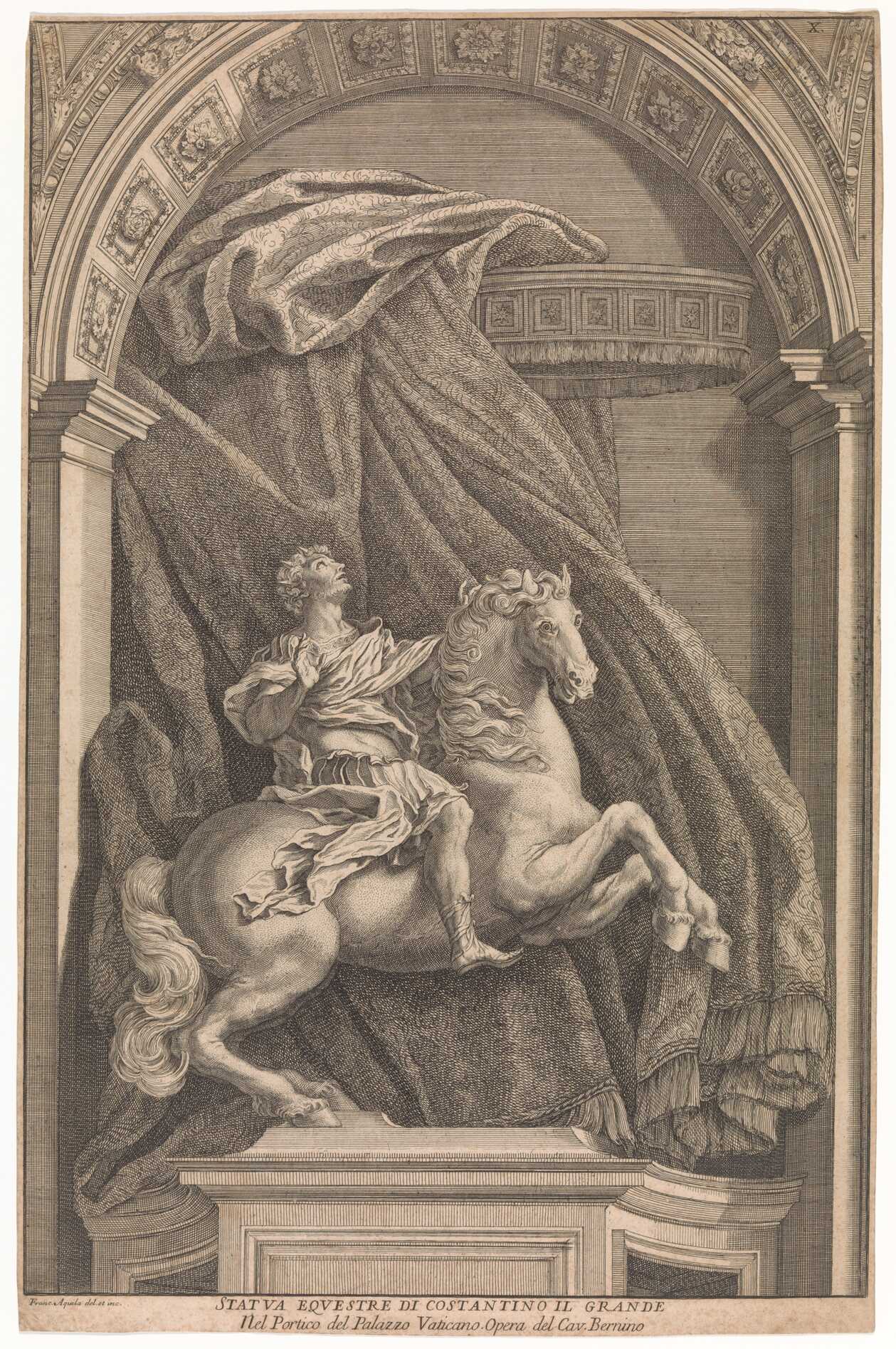 Gravure of Equestrian Statue of Constantine the Great