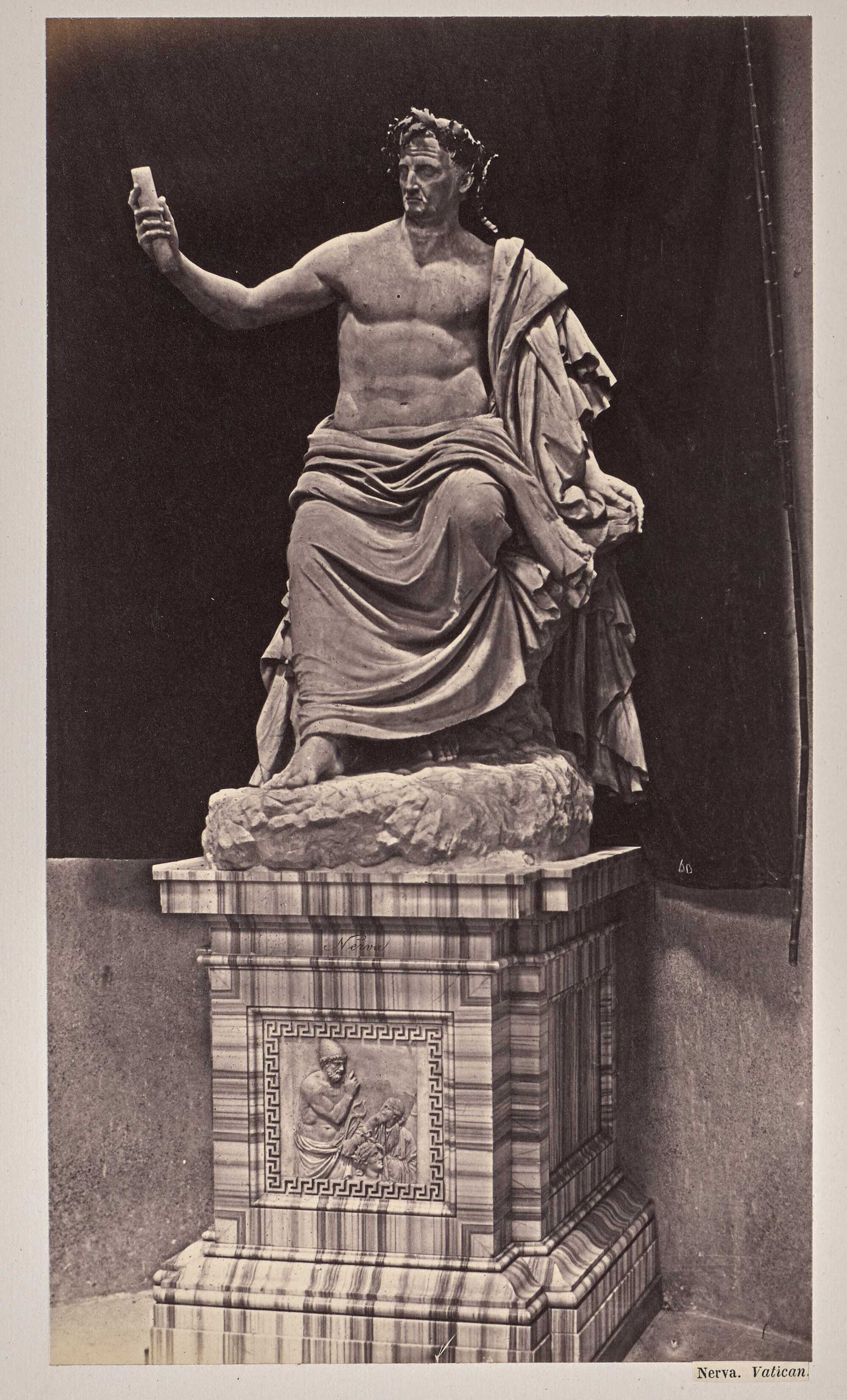 Illustration of a statue of Nerva in the Vatican, by James Anderson