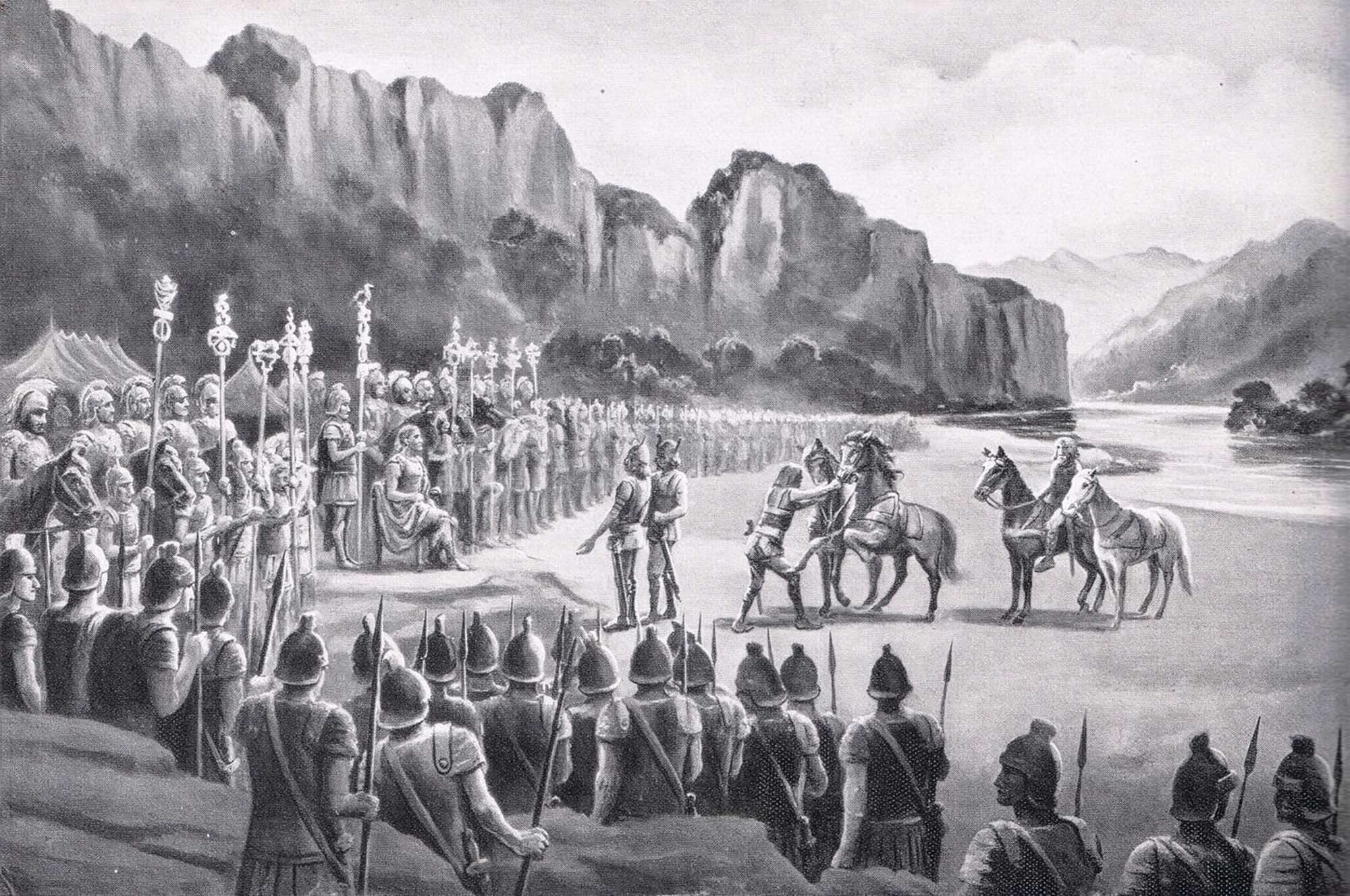 Norman Prescott Davies' painting, Ambassadors of the Alumanni before Aurelian