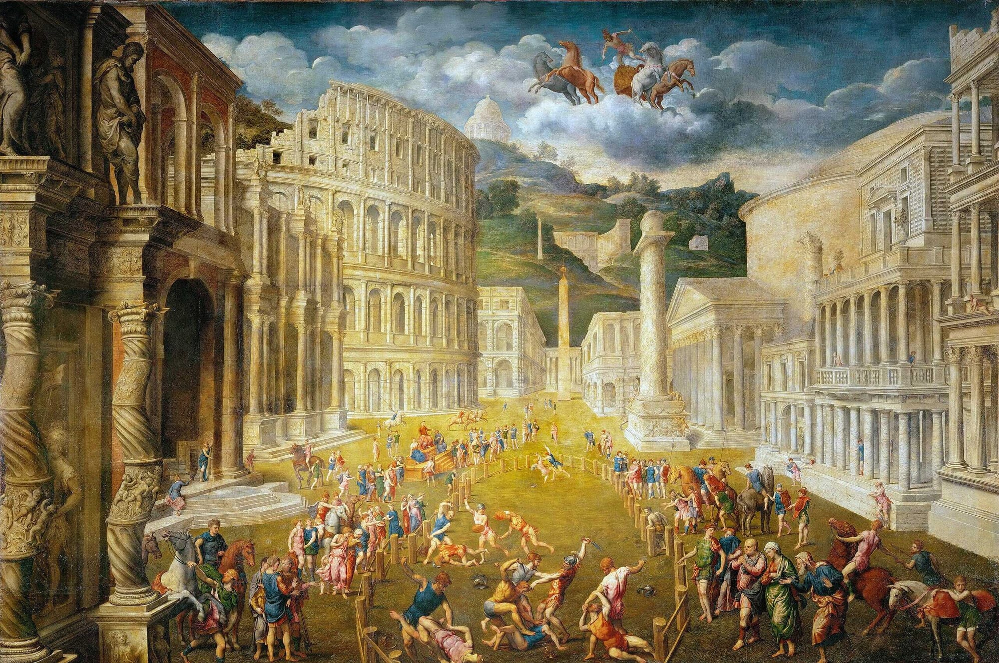 Paris Bordone’s painting of a Gladiator Camp