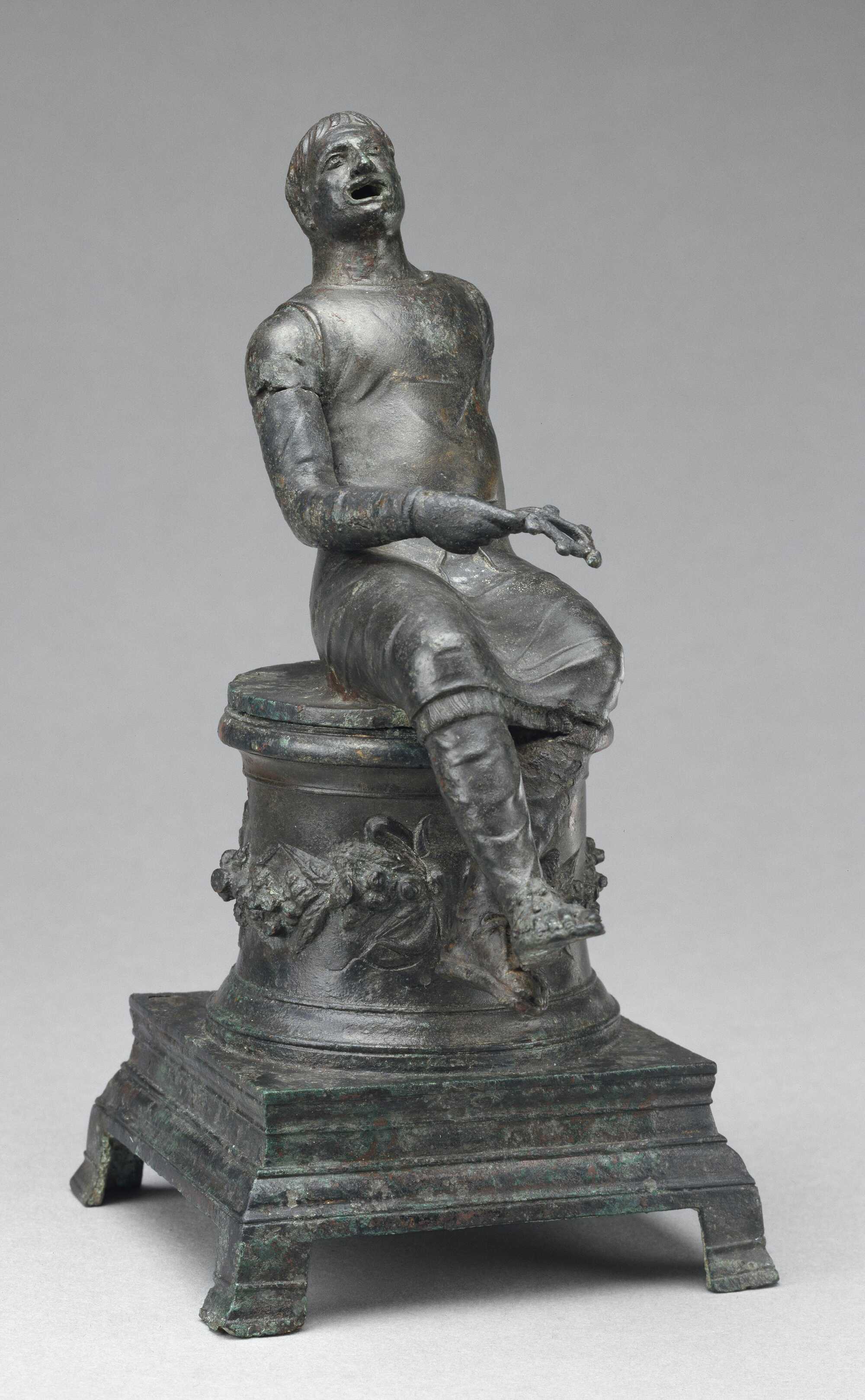 Thymiaterion in the Form of a Singer seated on an Altar, from the Roman period