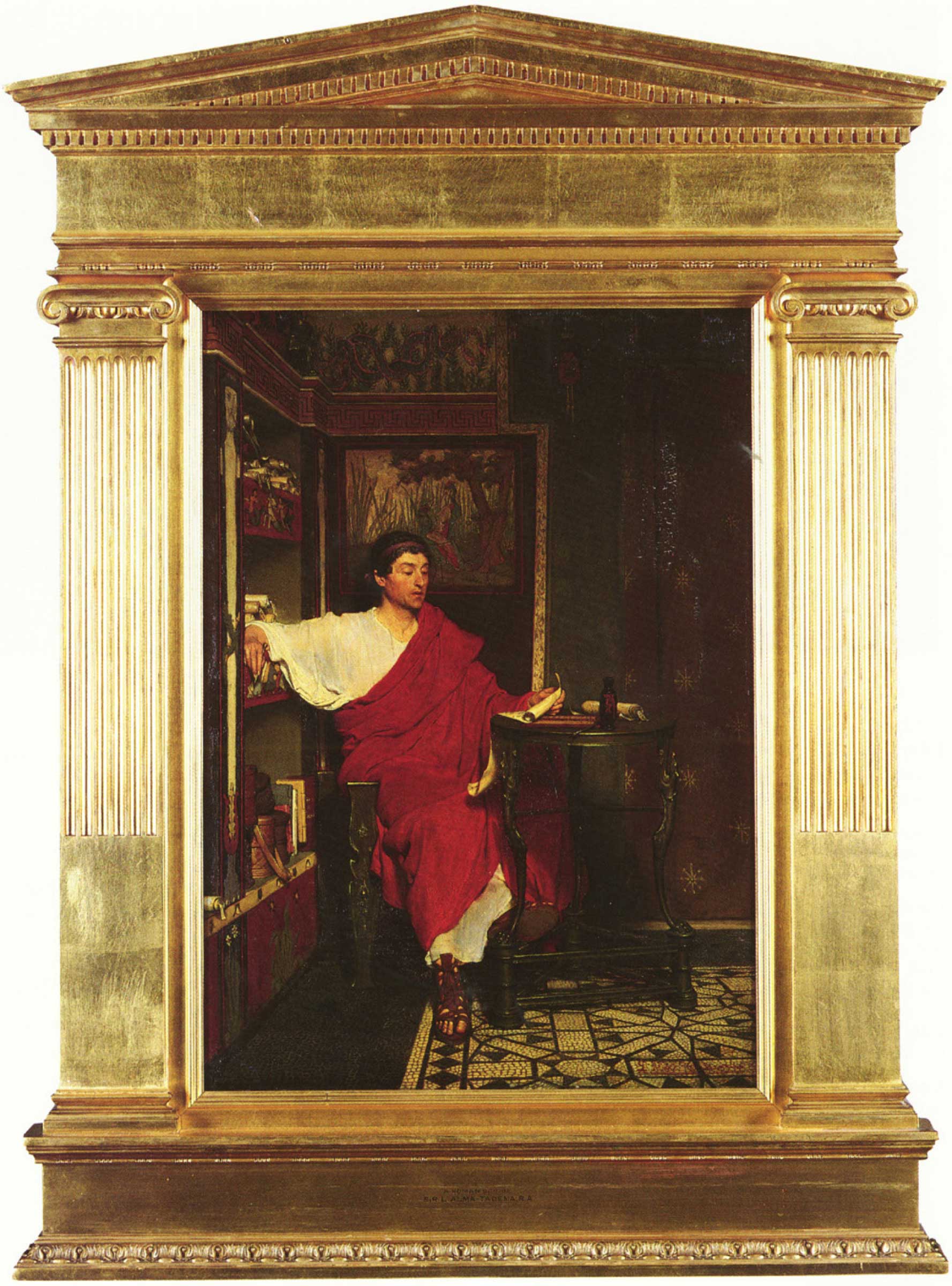 A Roman Scribe Writing Dispatches, a painting by Sir Lawrence Alma-Tadema