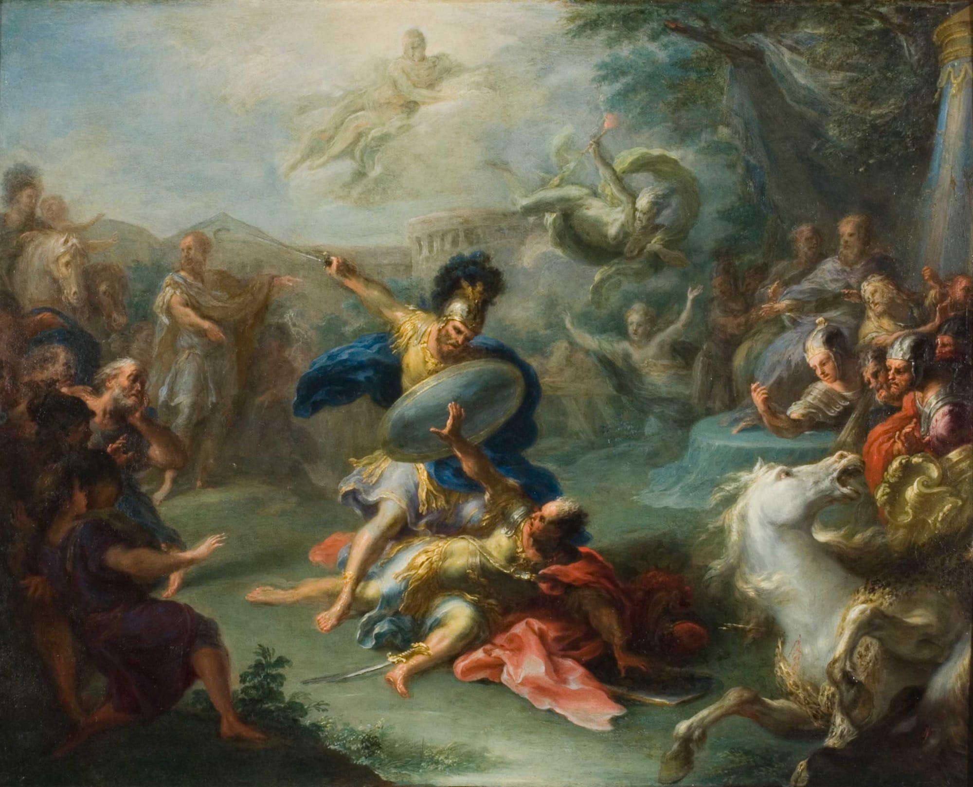 The Fight between Aeneas and King Turnus, from Virgil’s Aeneid by Giacomo del Po, from Los Angeles County Musuem of Art