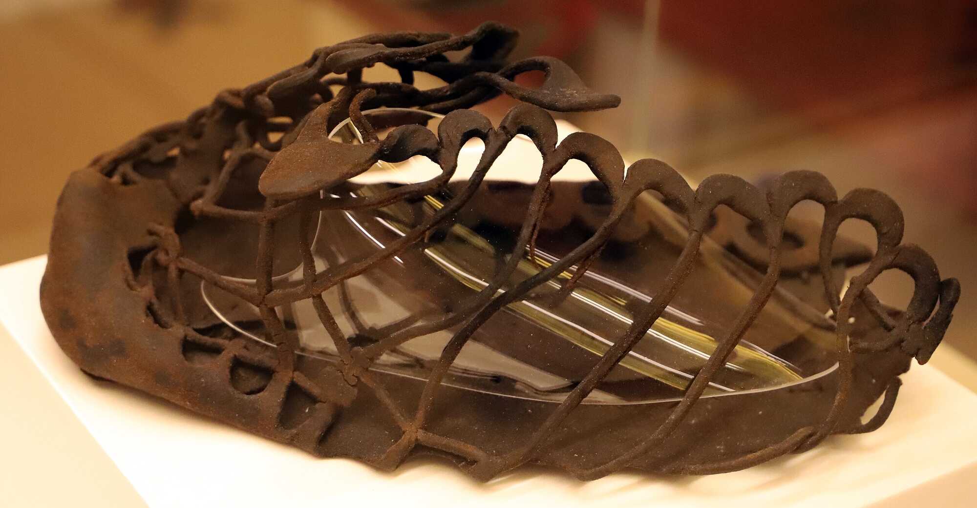 Allendale military boot, in leather and iron, 105-120 AD, from Vindolandia (Bardon Mill, Roman Vindolandia Fort and Museum)