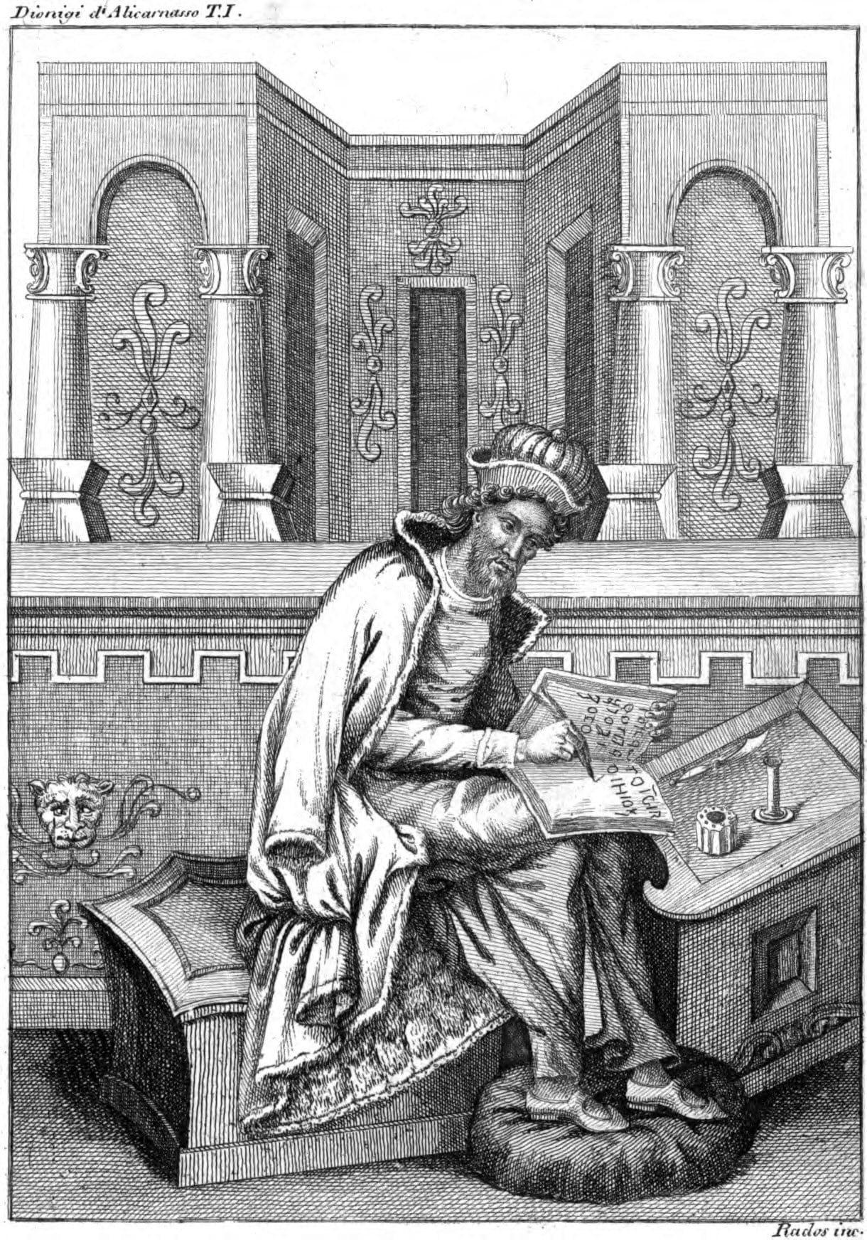  Engraving depicting Dionysius of Halicarnassus from the Ambrosian Codex