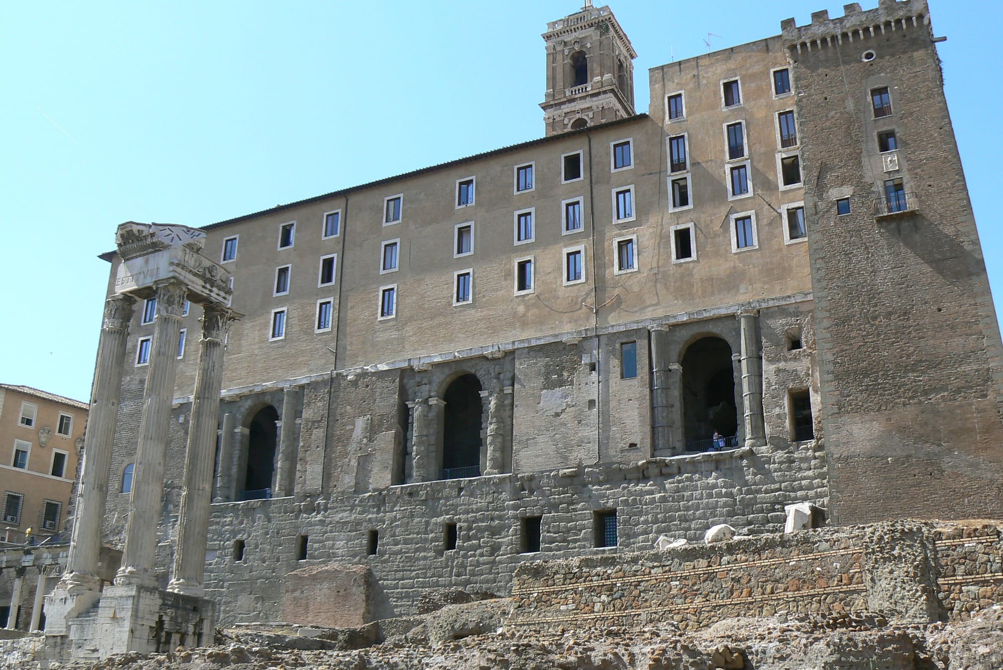 Rome Forum Romanum Tabularium-the official records office of ancient Rome and house of the offices of many city officials.