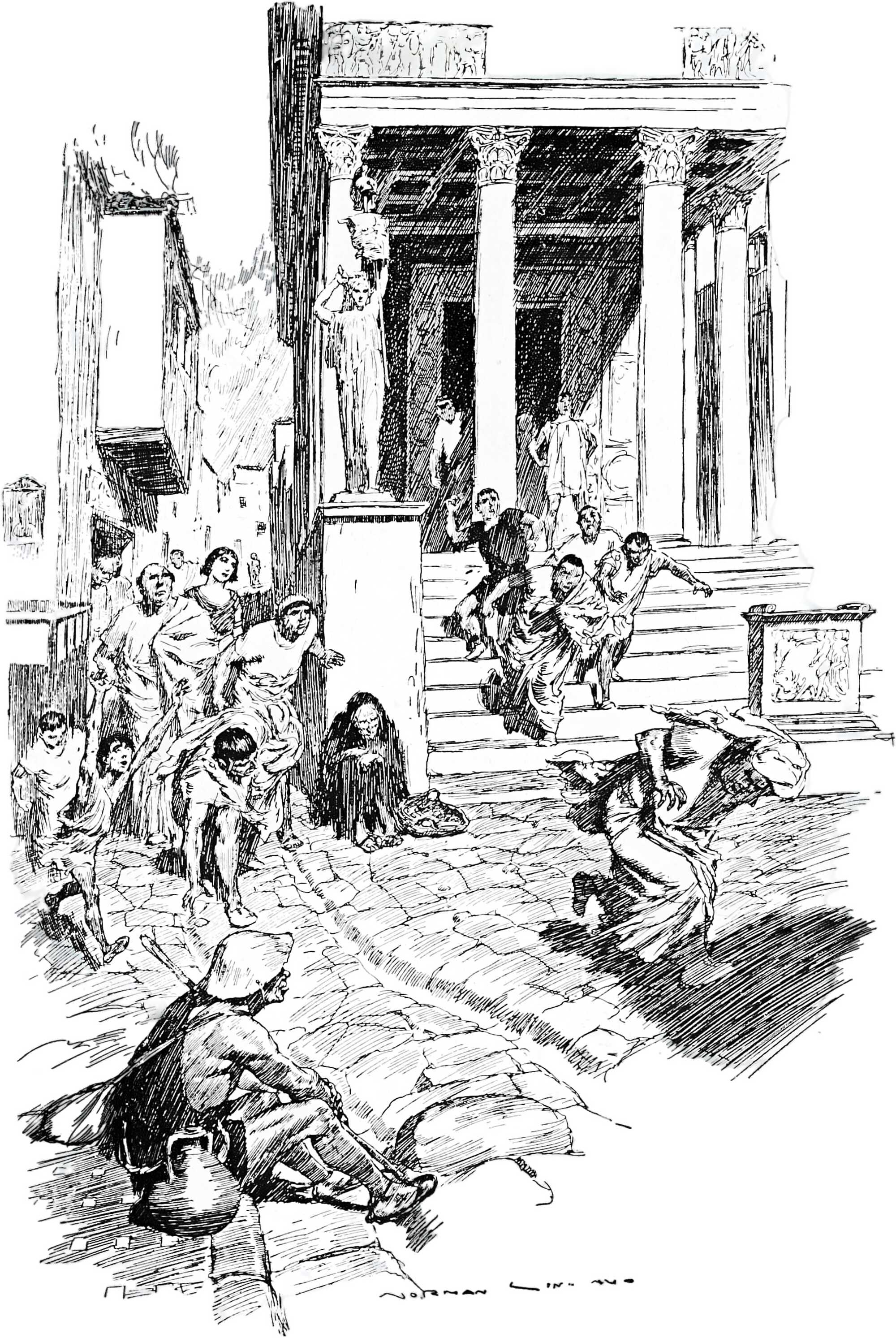 Plate facing p. 200 from The Satyricon of Petronius Arbiter (1922)