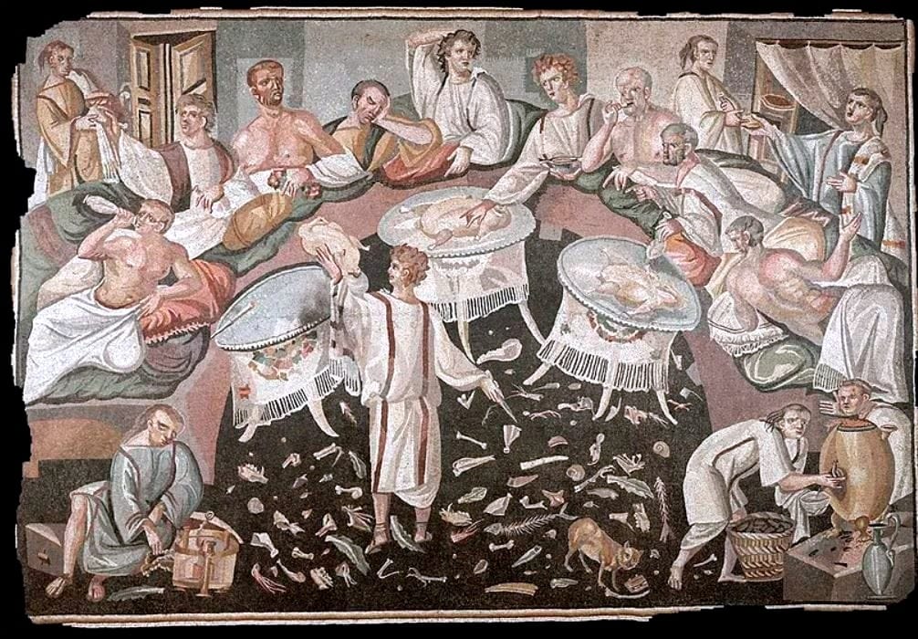 Roman Mosaic with a Symposium scene
