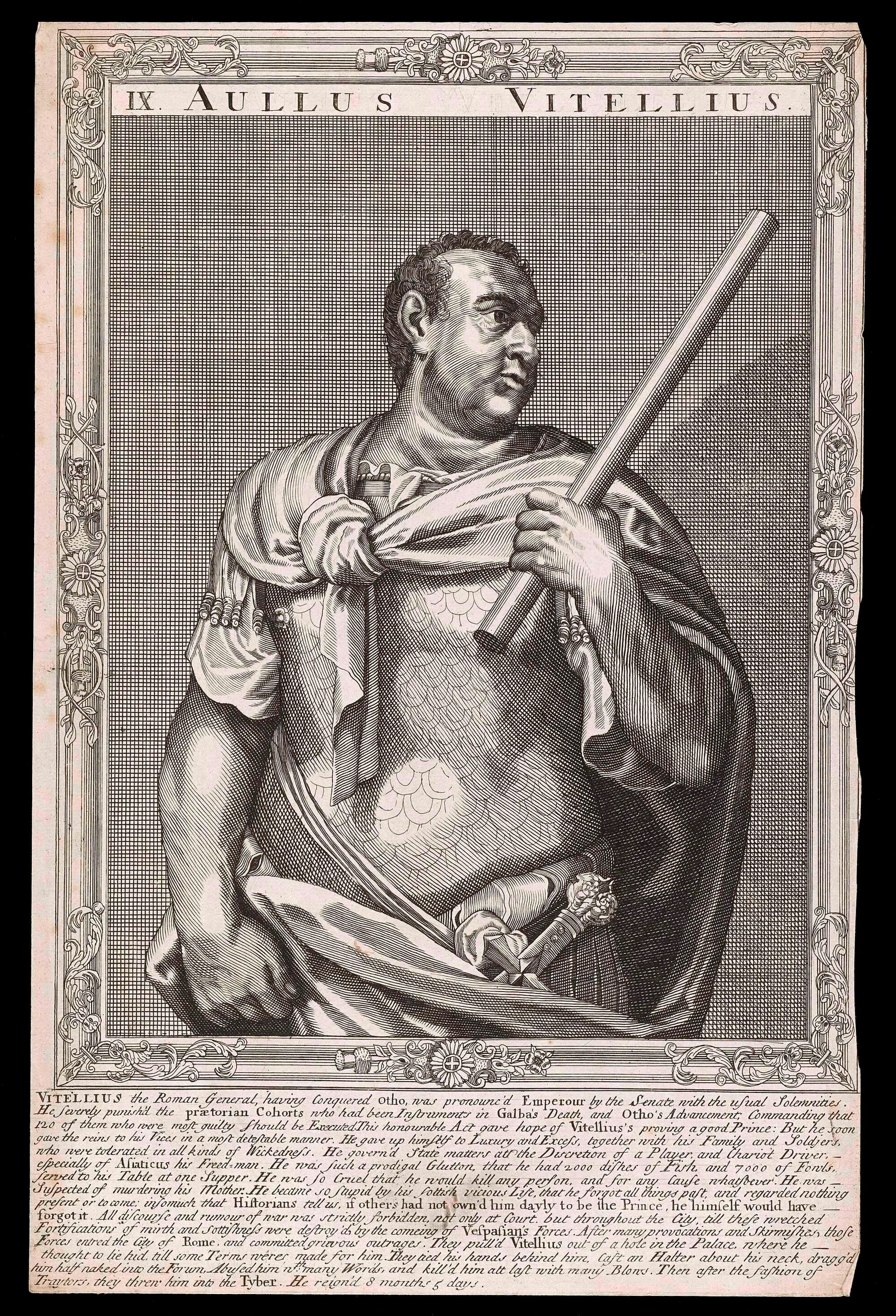 Vitellius, Emperor of Rome. Line engraving, after A. Sadeler after Titian  Iconographic Collections