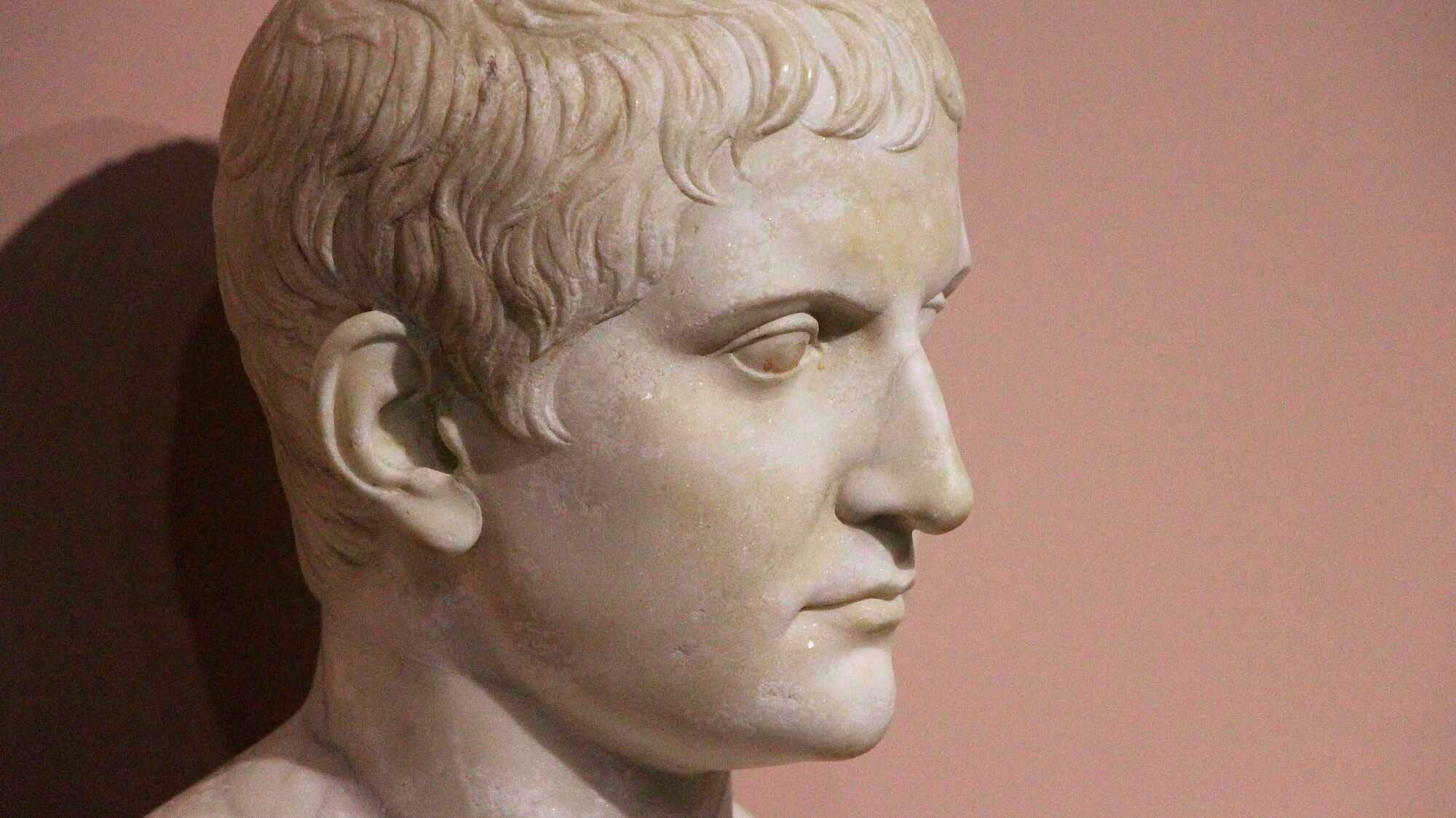 Bust of Drusus the Elder. Between 15 BC and 20 AD. Marble discovered in Rome.