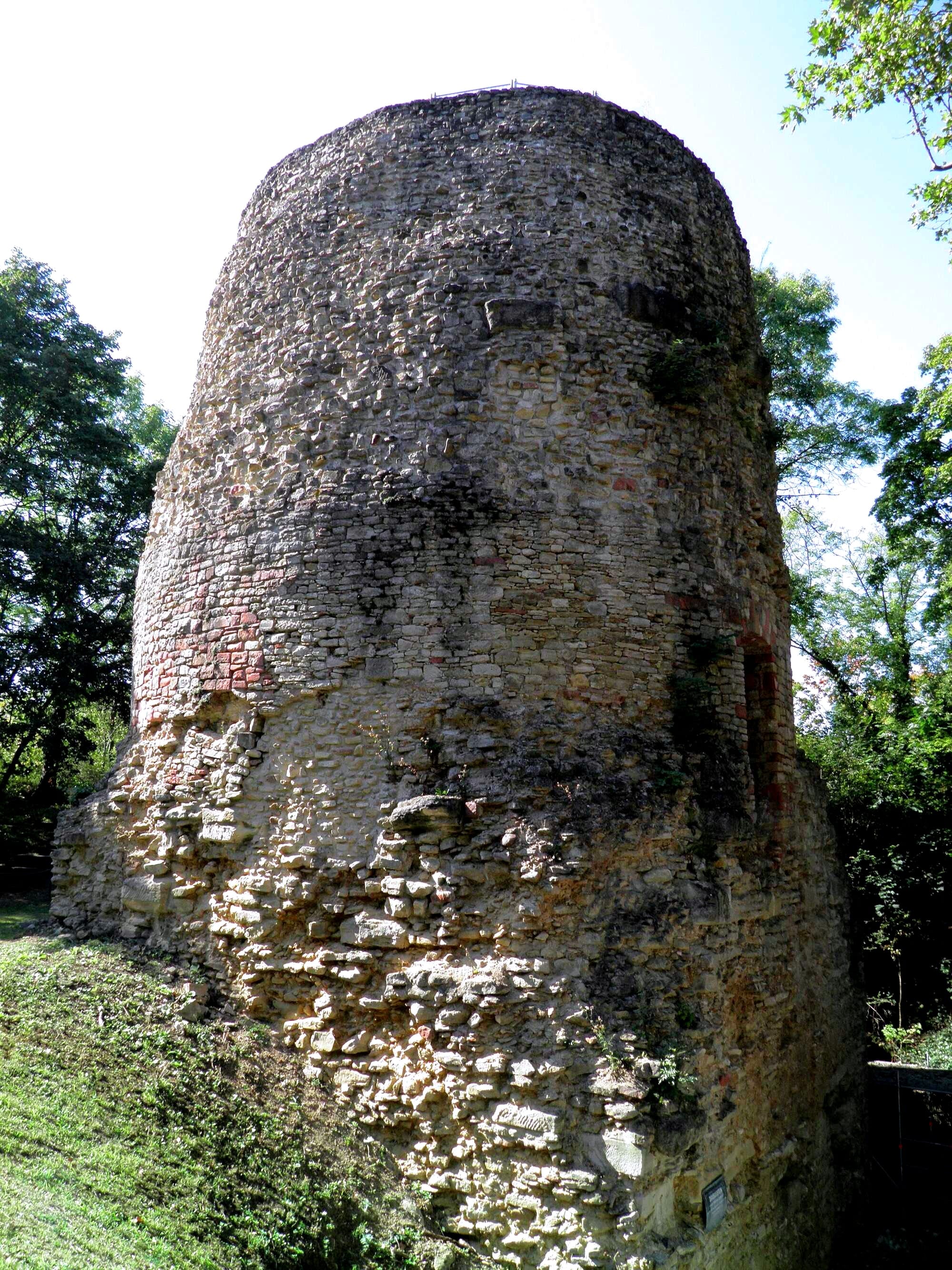The Drususstein (Drususstone) is a nearly 20 meters high, masonry block of Roman origin on the grounds of the citadel of Mainz, Germany. It was originally cast in marble. Researchers now largely accept that this is the structural remnant of the cenotaph mentioned by writers like Eutropius and Suetonius, erected in 9 BC by Roman troops in honour of the deceased general Drusus, in Mogontiacum (now Mainz). During the early days of the Principate the Drususstein was the starting point for elaborate memorial services in honour of Drusus, and the centre of the imperial cult in Mogontiacum. After being robbed of its marble casing in the early Middle Ages, it served as a watchtower in the fortifications of the city in the 16th century. 