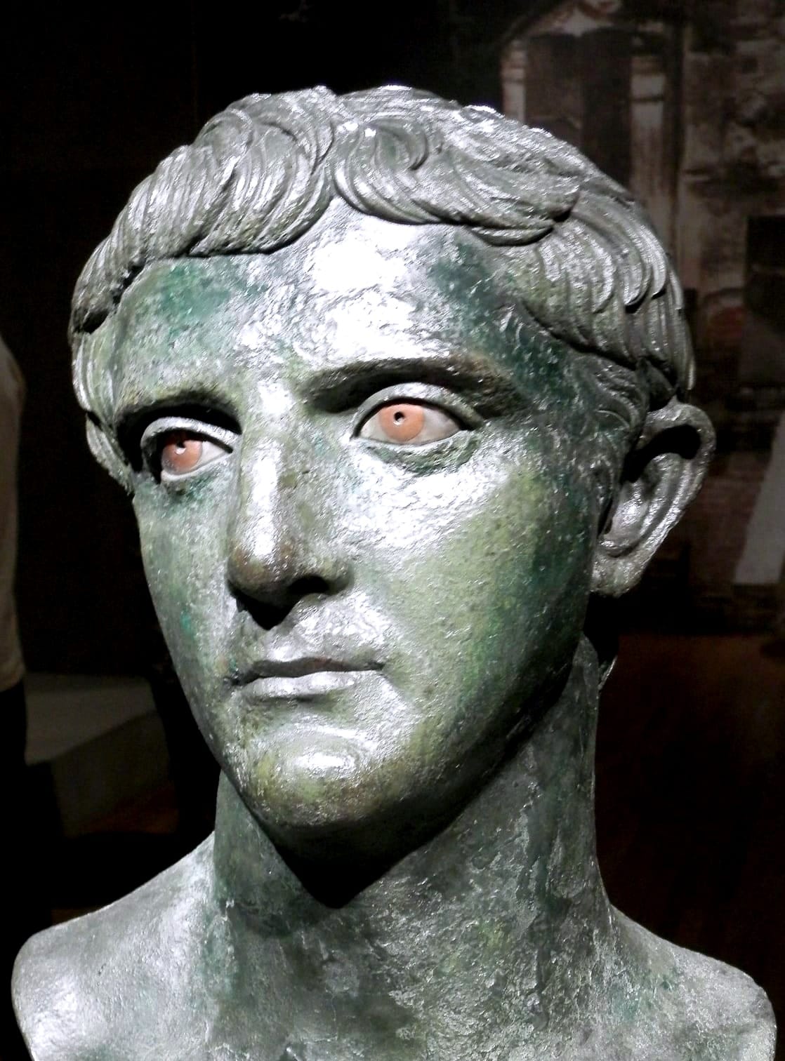 Ancient bronze bust of Drusus the Elder, National Archaeological Museum, Naples