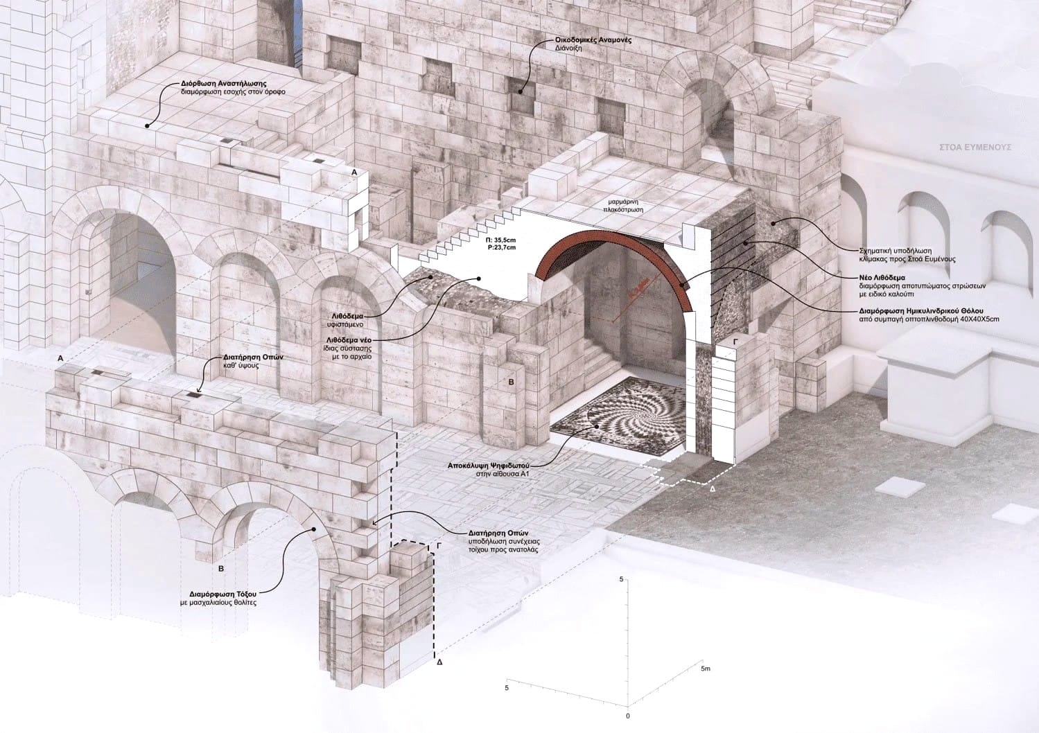 Proposal for the restoration of the eastern Staircase.