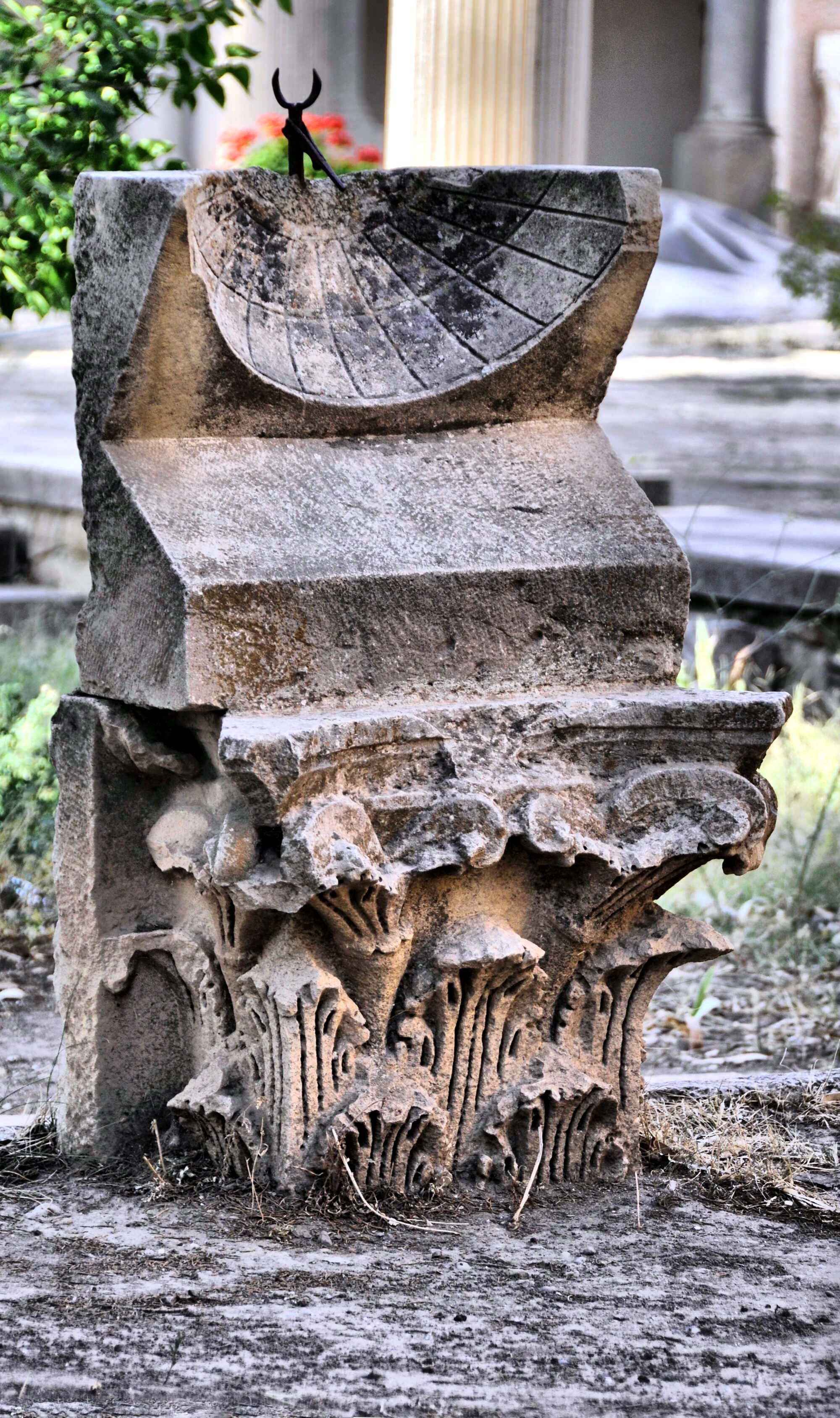 A sundial near the northern entrance to the ancient Thamugadi, in Batna province.