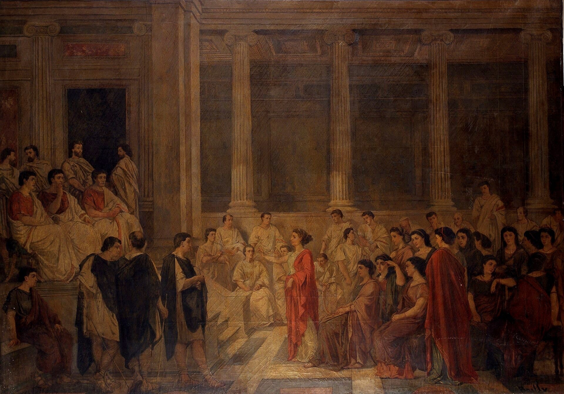 Ernest Joseph Bailly The Vestal Virgins Handing over the Testament of Emperor Augustus to the Roman Senate 