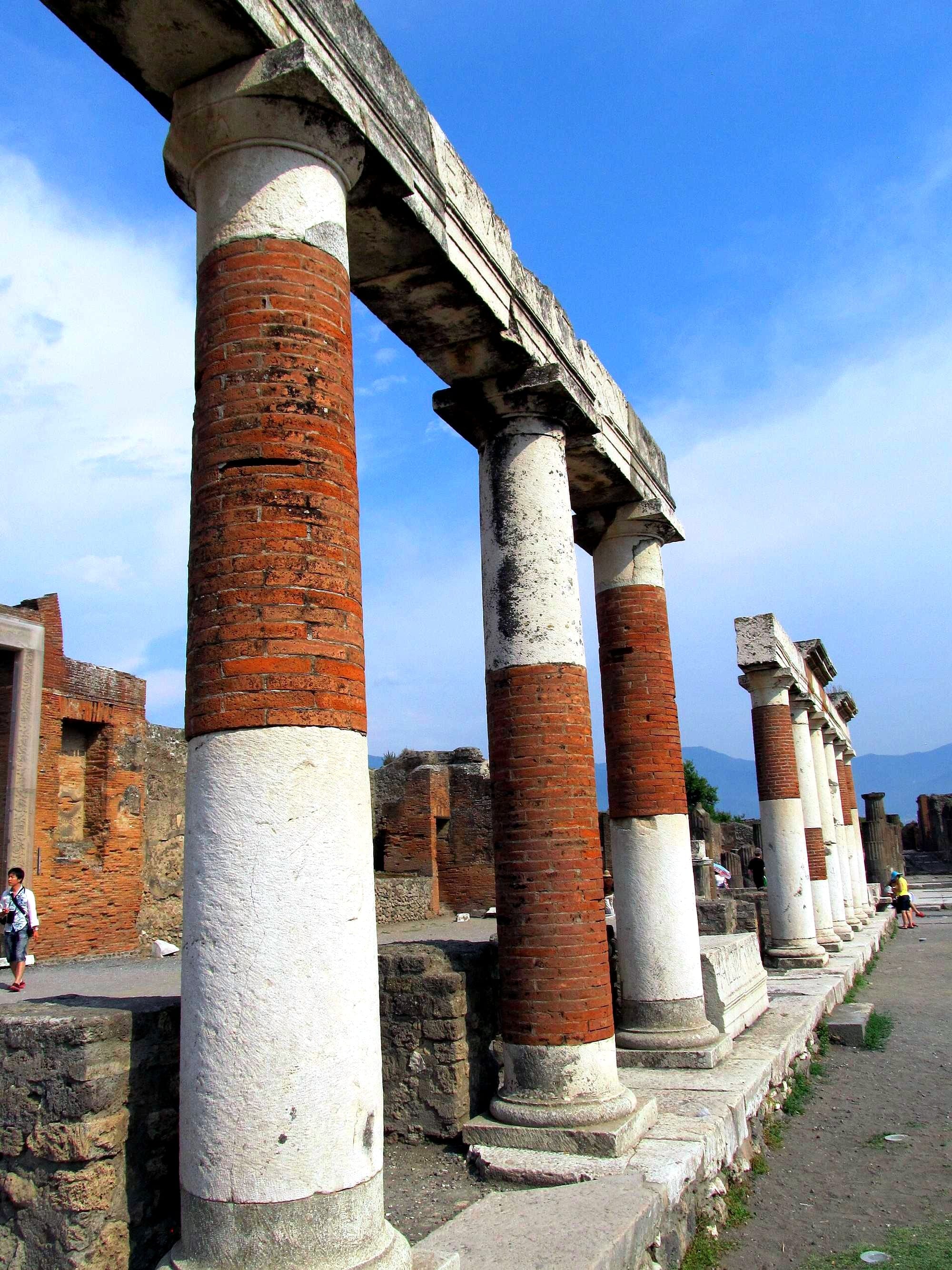 Some of the columns of the portico of the Eumachia Building.