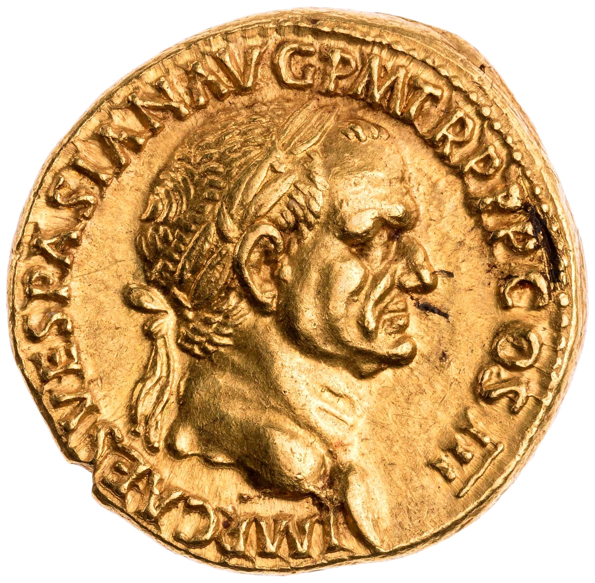 Gold Aureus of Vespasian, Rome 