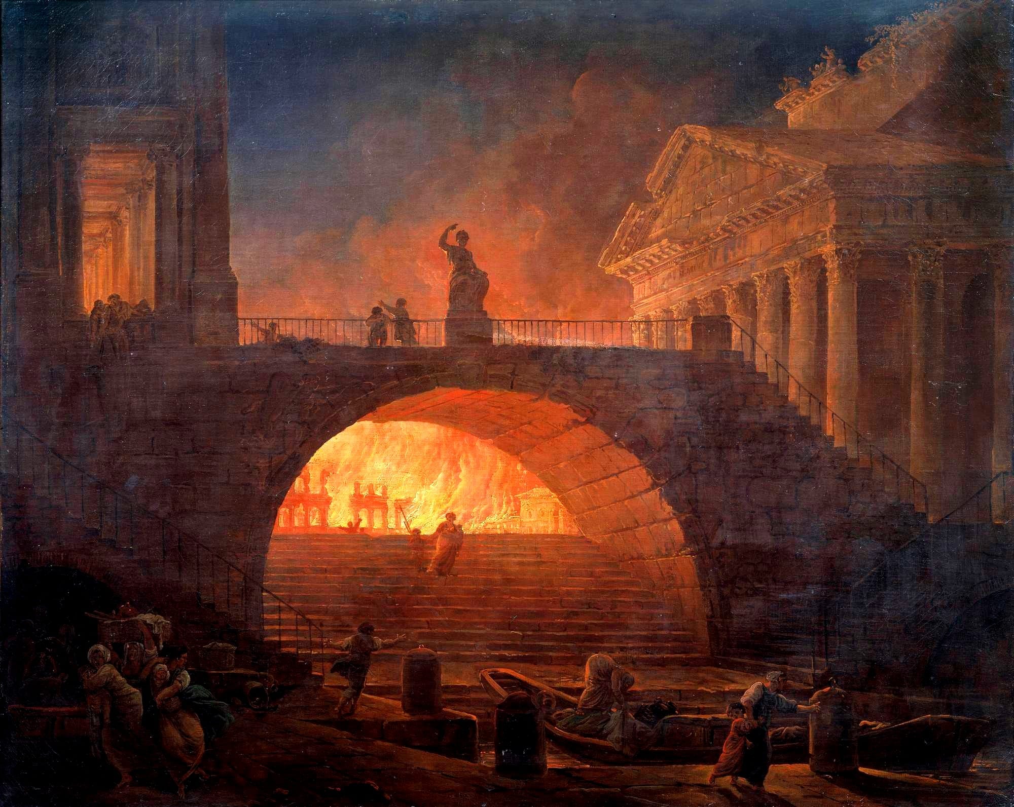 Robert, Hubert - Fire in Rome.