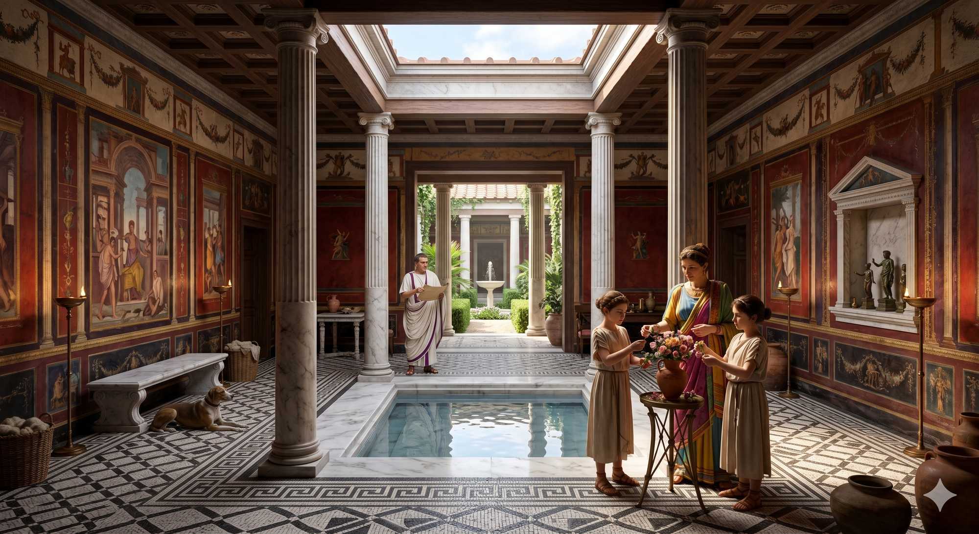 A possible representation of the interior of a Roman domus