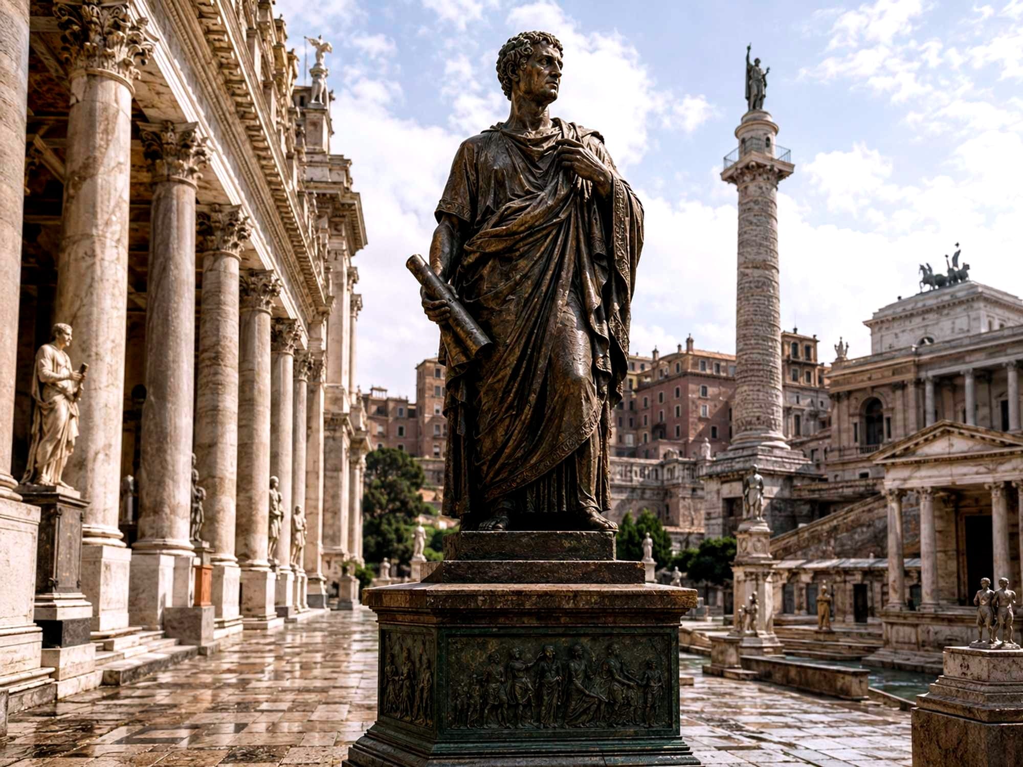 A possible representation of the statue of Claudian in Trajan's Forum.