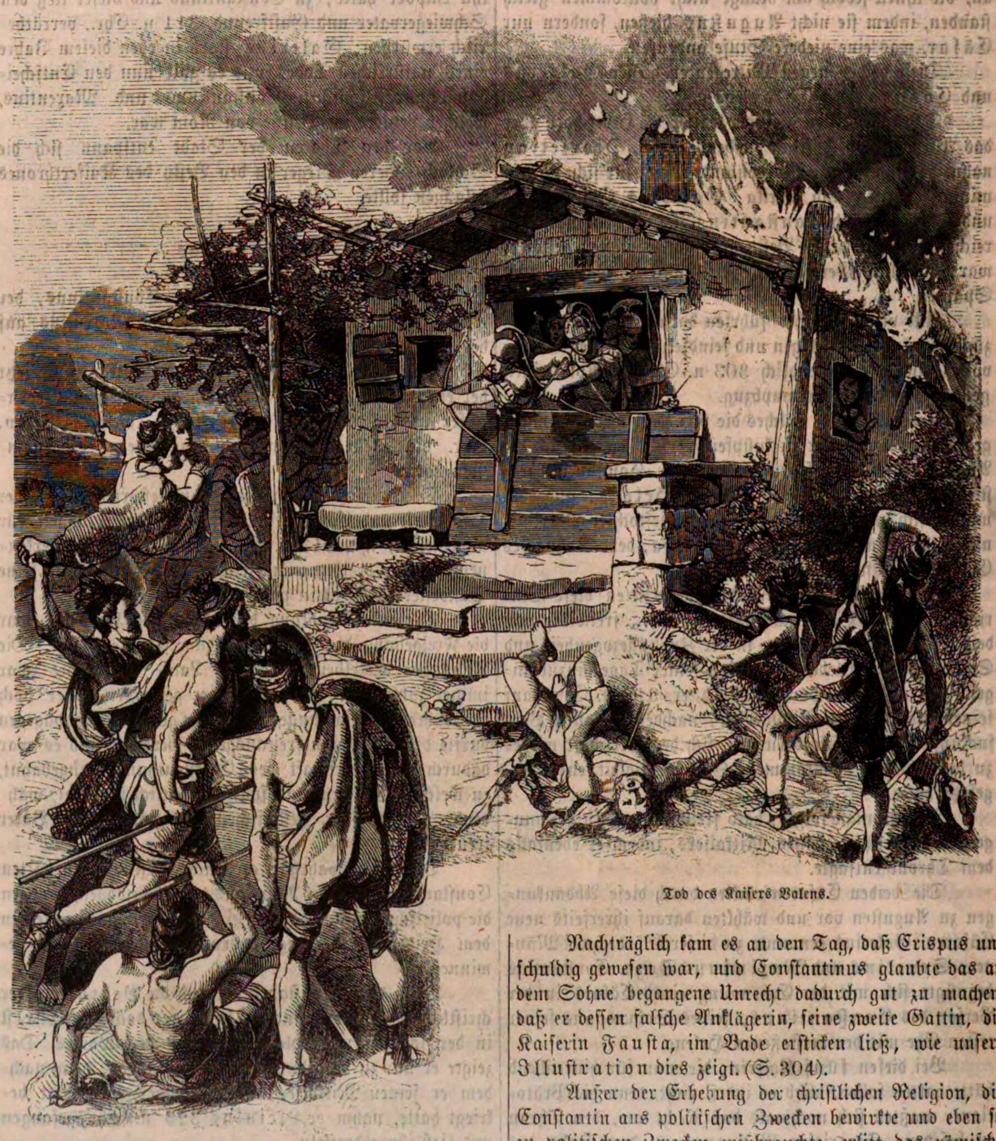 Death of Emperor Valens during the battle of Adrianople, 378