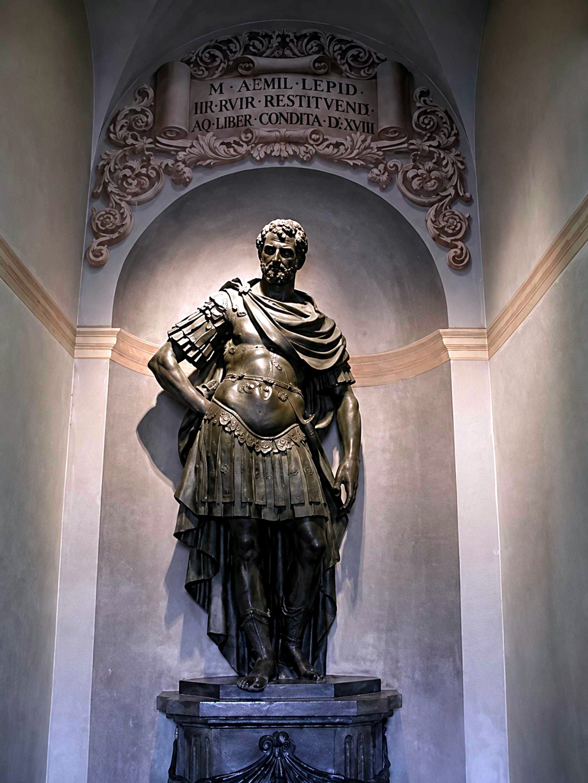 Statue of Marcus Aemilius Lepidus in the City Hall of Reggio Emilia