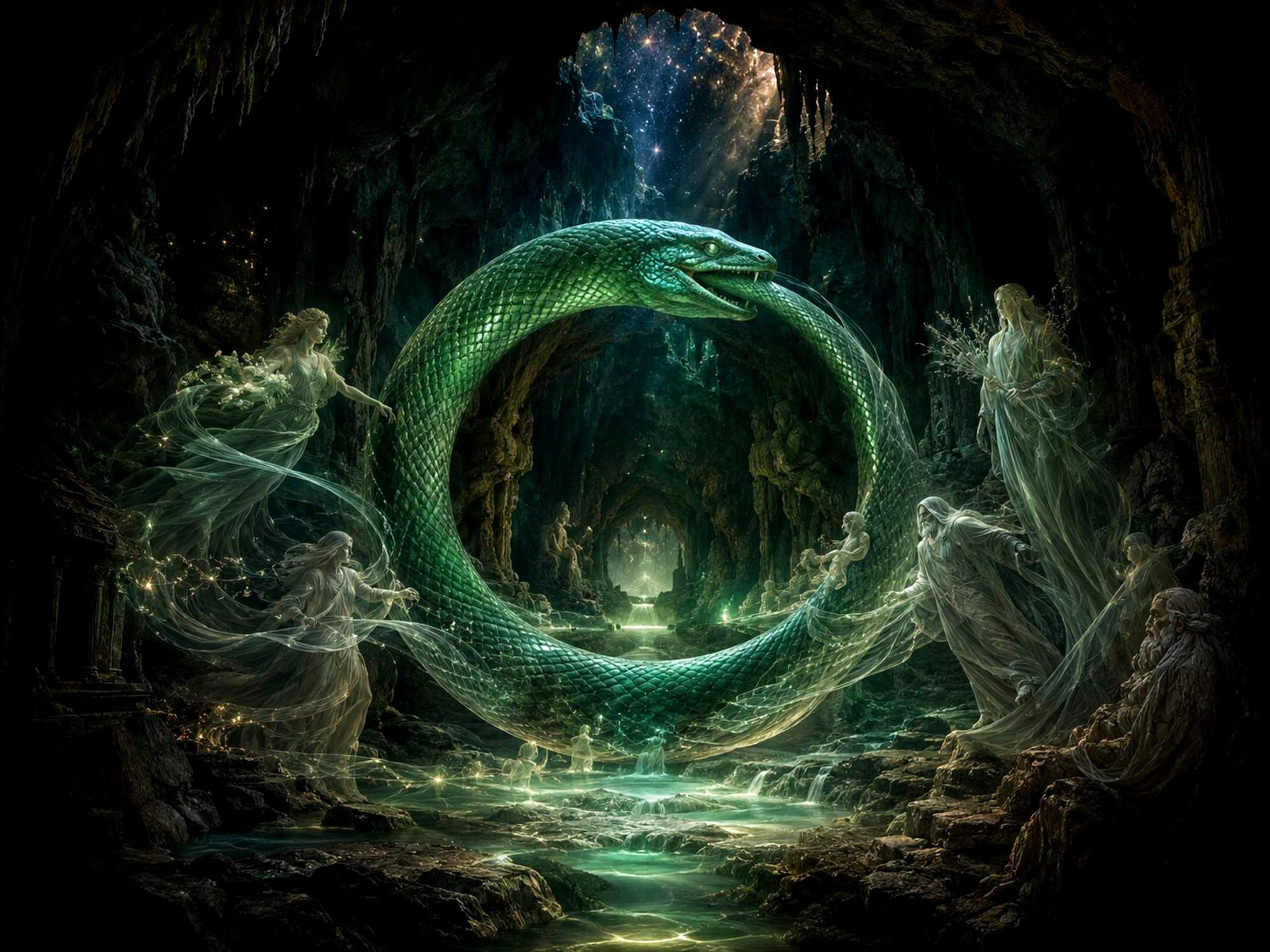 A graphic representation of what was happening inside the Cave of Time