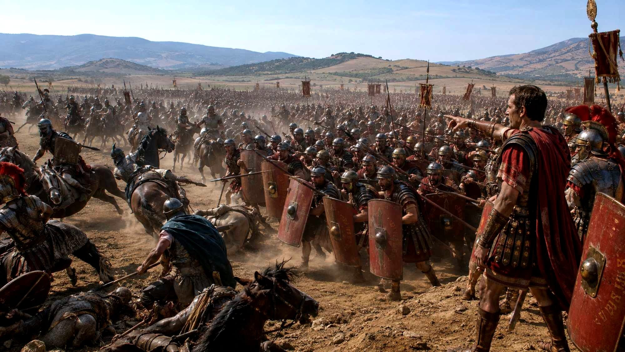 A possible representation of a moment of The battle of Pharsalus