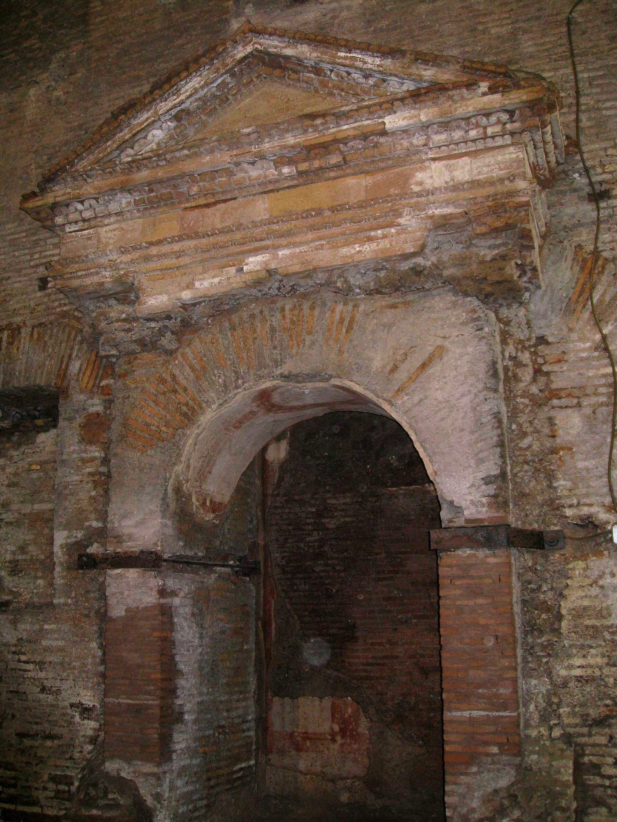 The underground remains of an ancient Roman fire station