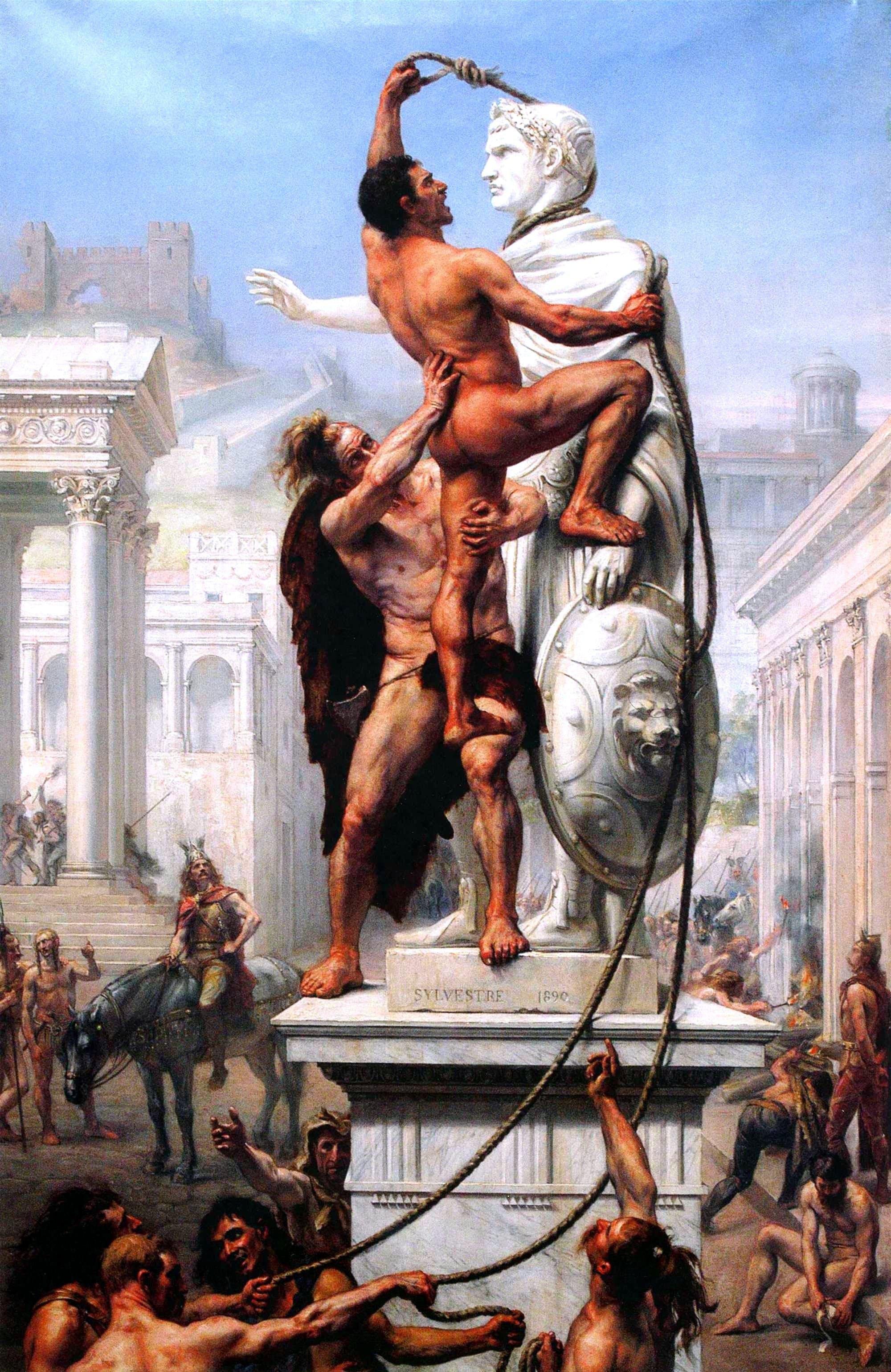 Joseph-Noël Sylvestre: Sac de Rome. Visigoths sack Rome