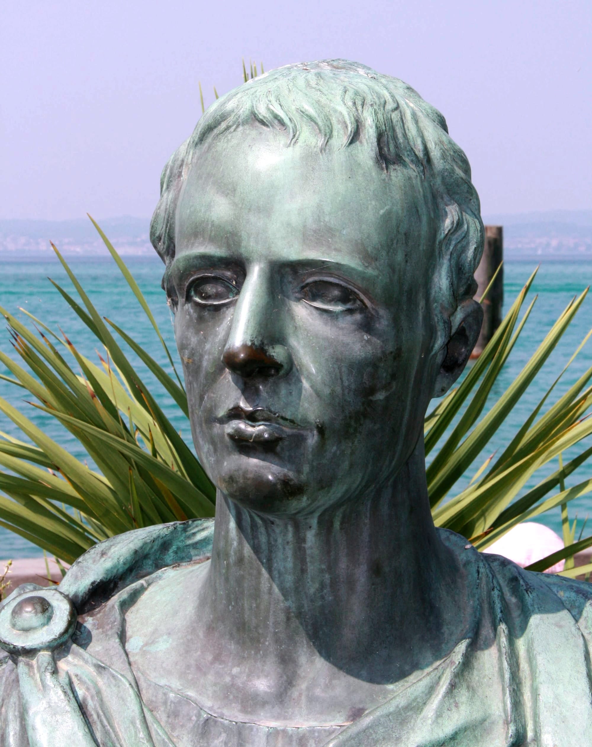A Modern statue of the roman poet Gaius Valerius Catullus in Sirmione