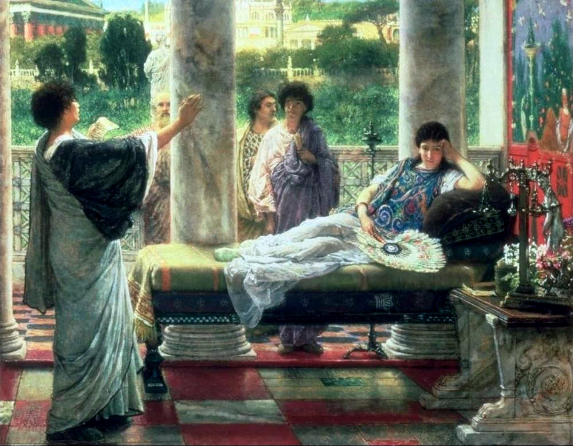 Lawrence Alma-Tadema: Anacreon Reading His Poems at Lesbias House