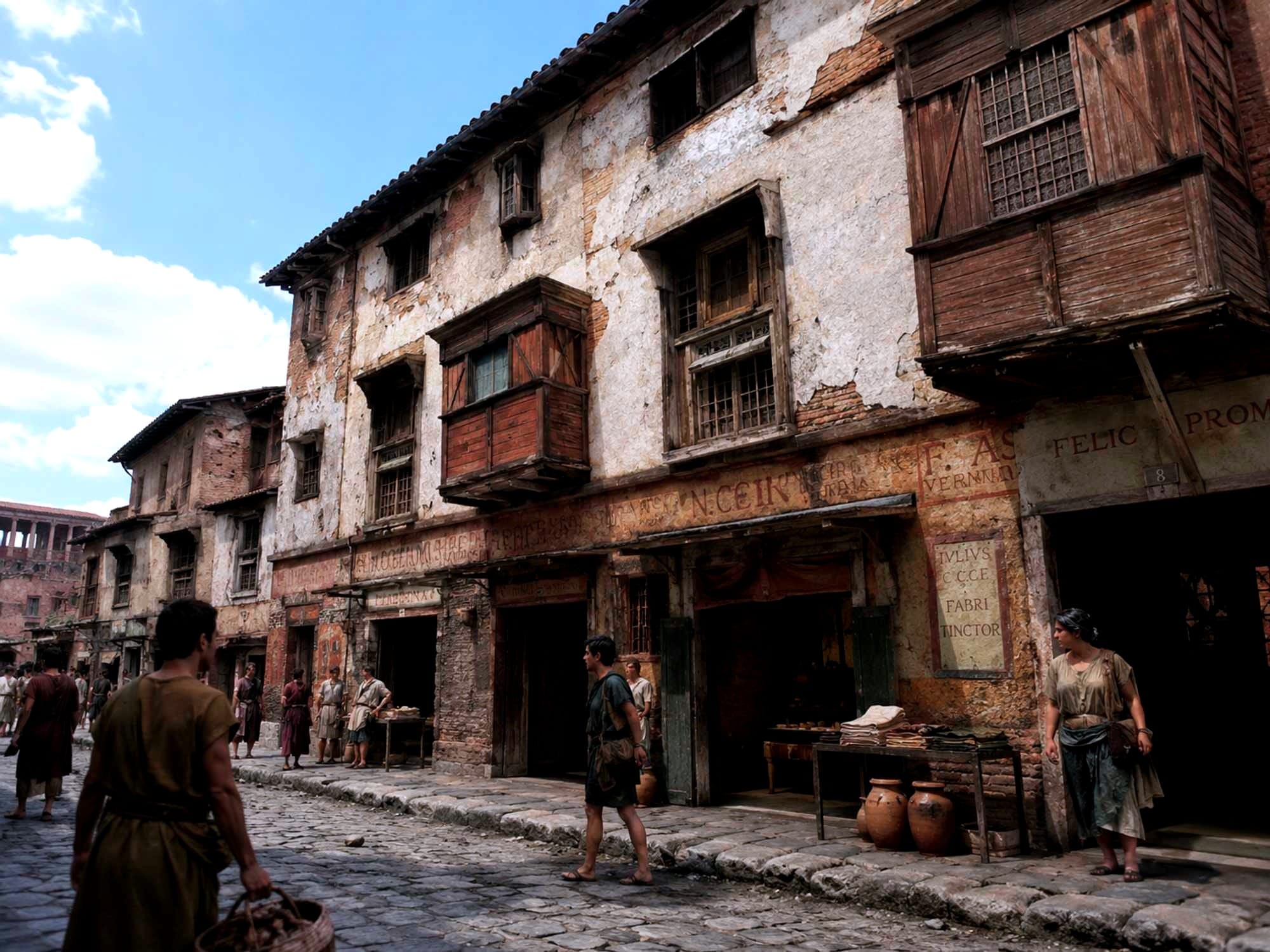 A possible representation of a two-story insulae with shops on the ground floor. 