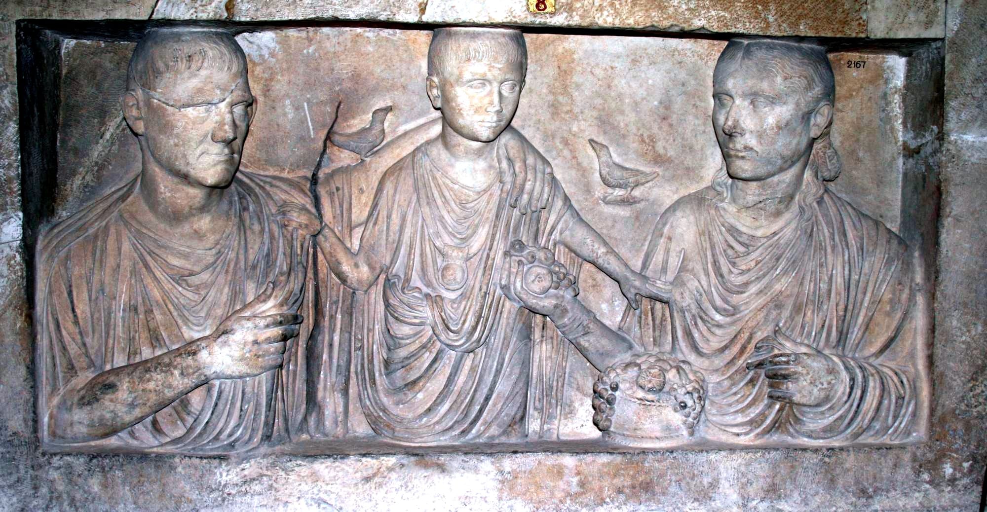 Tombstone of a Roman family from the Vatican Museums