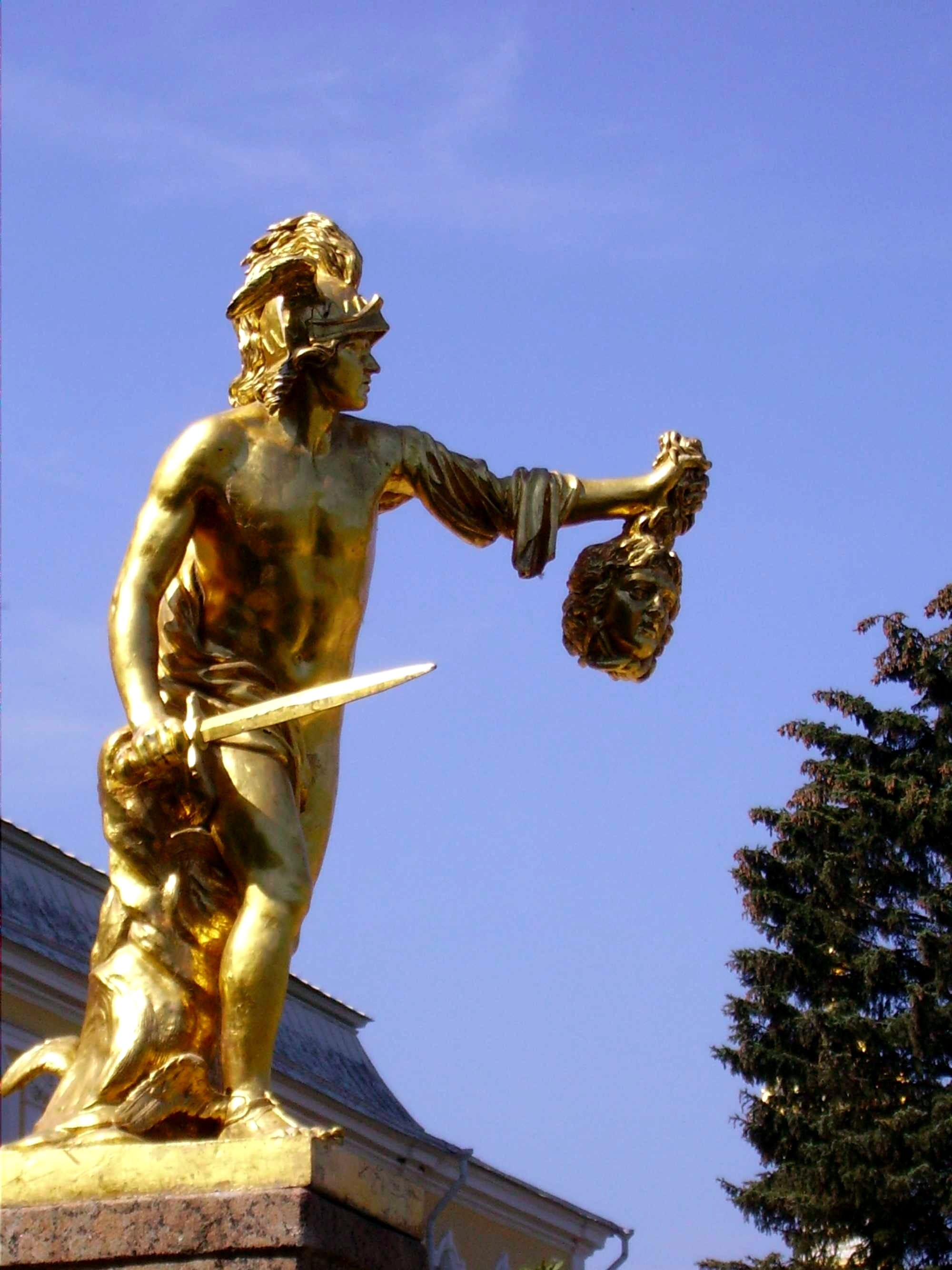 Perseus With the Head of Medusa by Feodosy Fedorovich Shchedrin 1800, at Grand Cascade of Peterhof.
