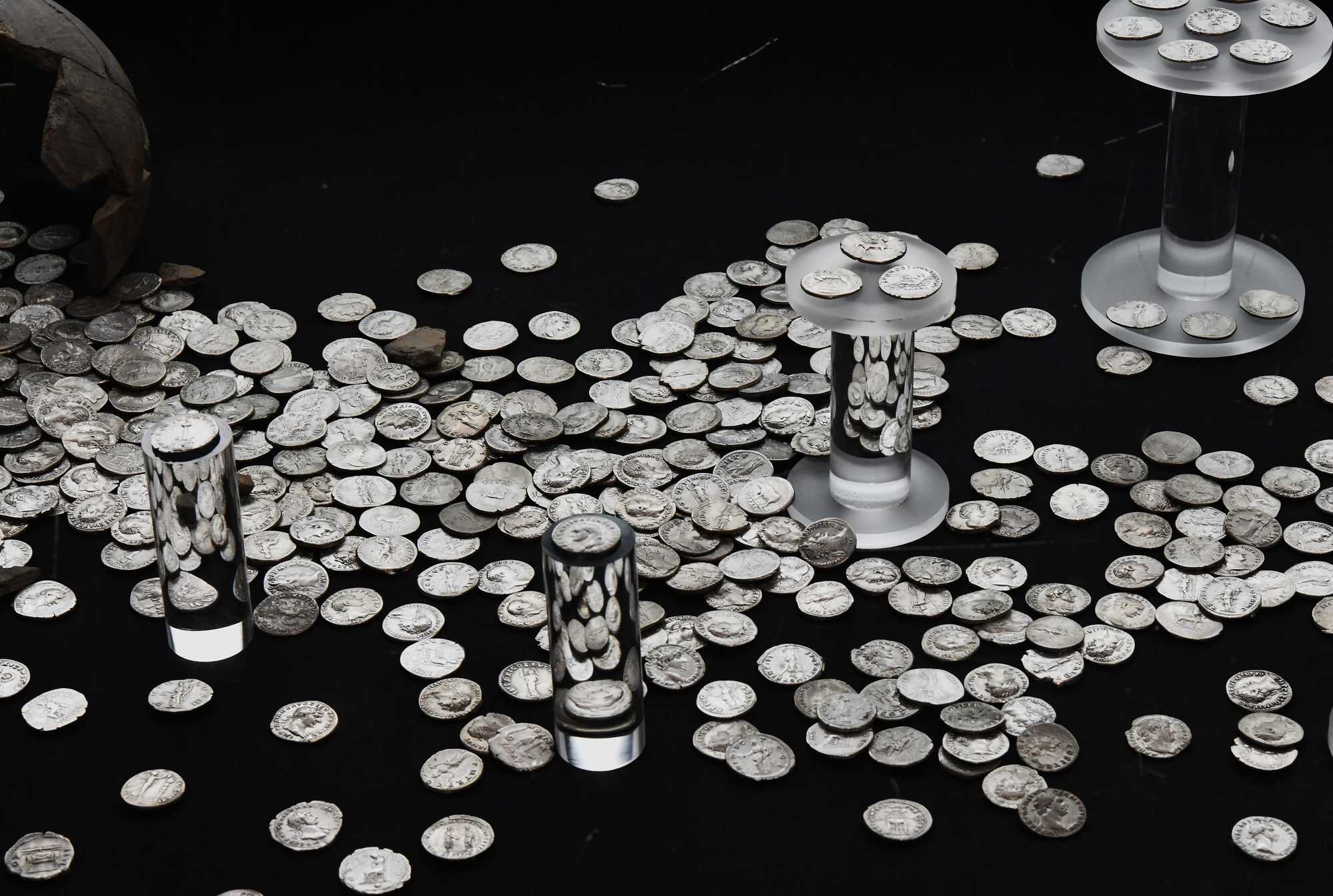 Caerleon, Roman Legionary Museum: Coin hoard purchased through the 1996 Treasure Act