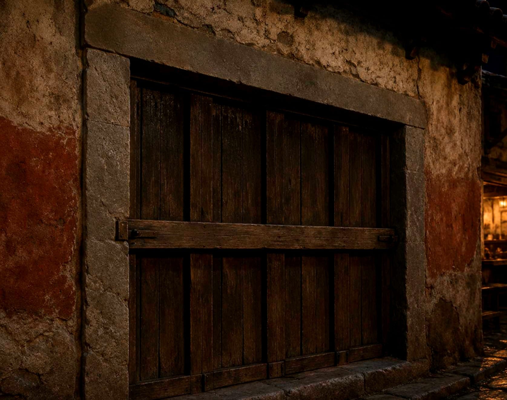 A possible representation of a barricaded shop in ancient Rome.