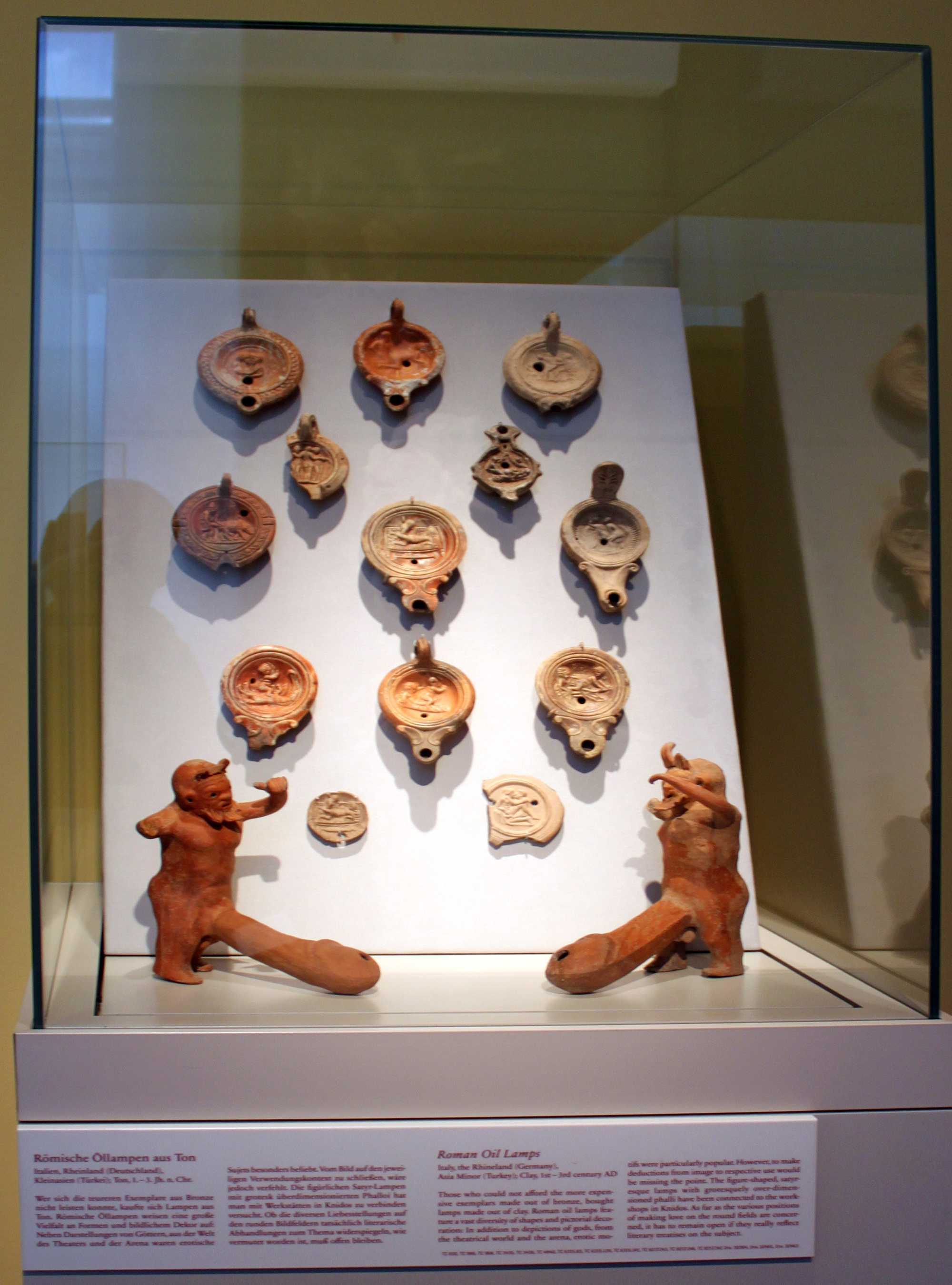 Roman Oil Lamps with Erotic Motives; 1st-3rd century AD