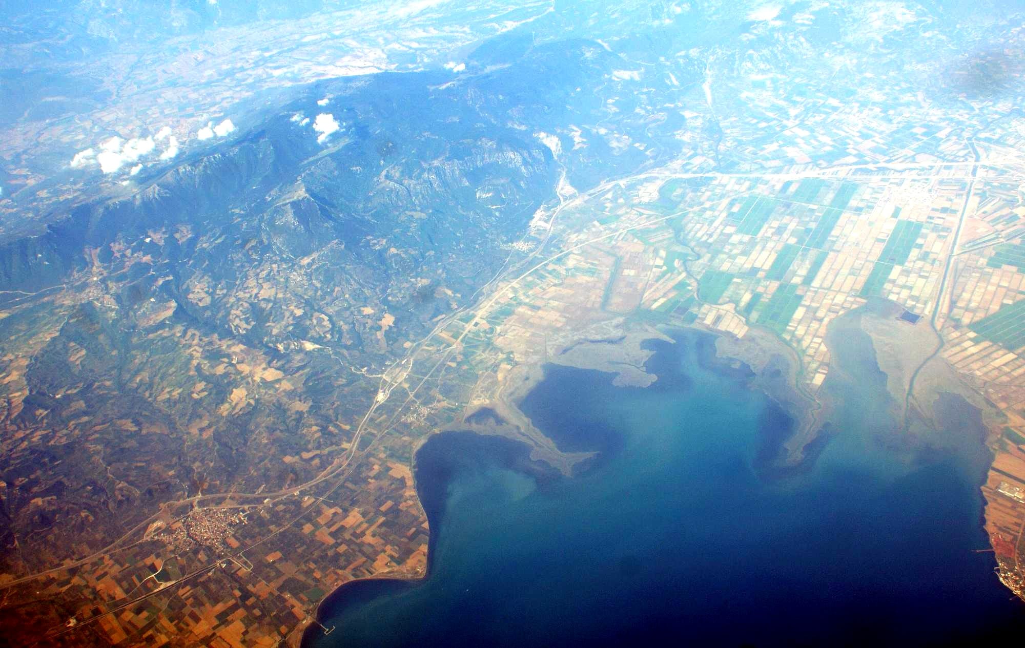 Aerial view of Thermopylae, Greece