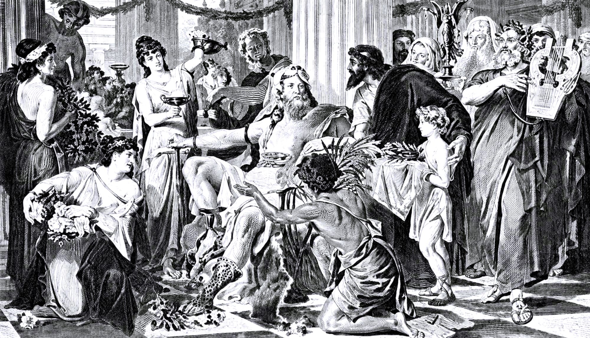 An 1894 photogravure of Alaric I taken from a painting by Ludwig Thiersch.