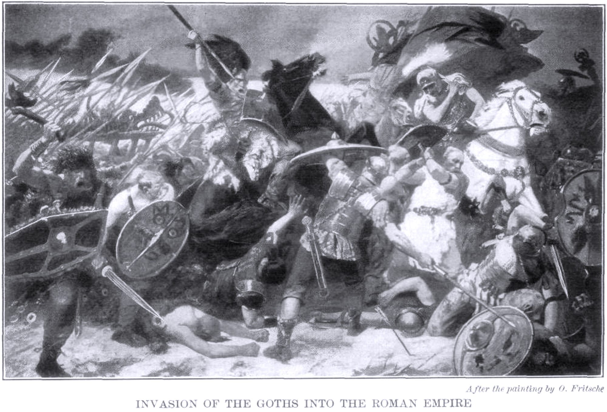 Invasion of the Goths into the Roman Empire.