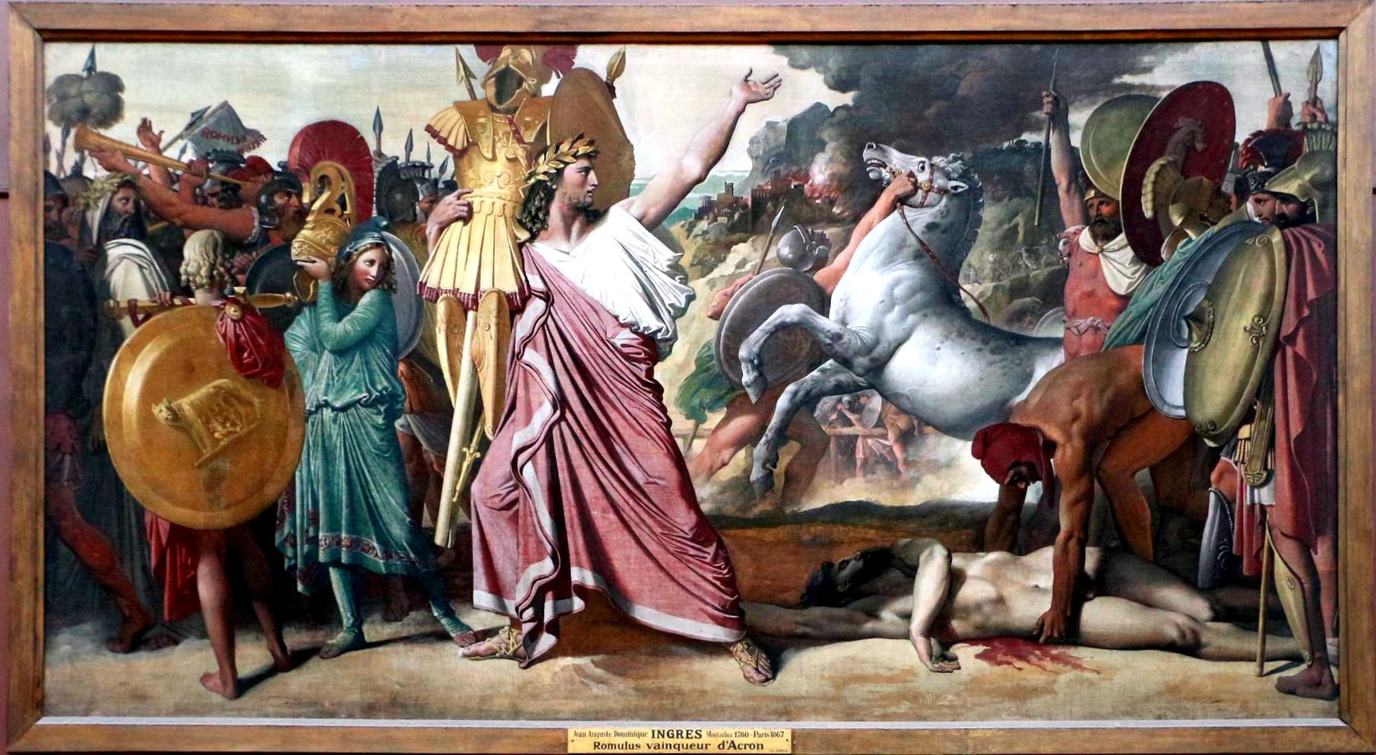 Jean-Auguste-Dominique Ingres, Romulus, Victor of Acron, Carrying the Spoils to the Temple of Janus, 1812