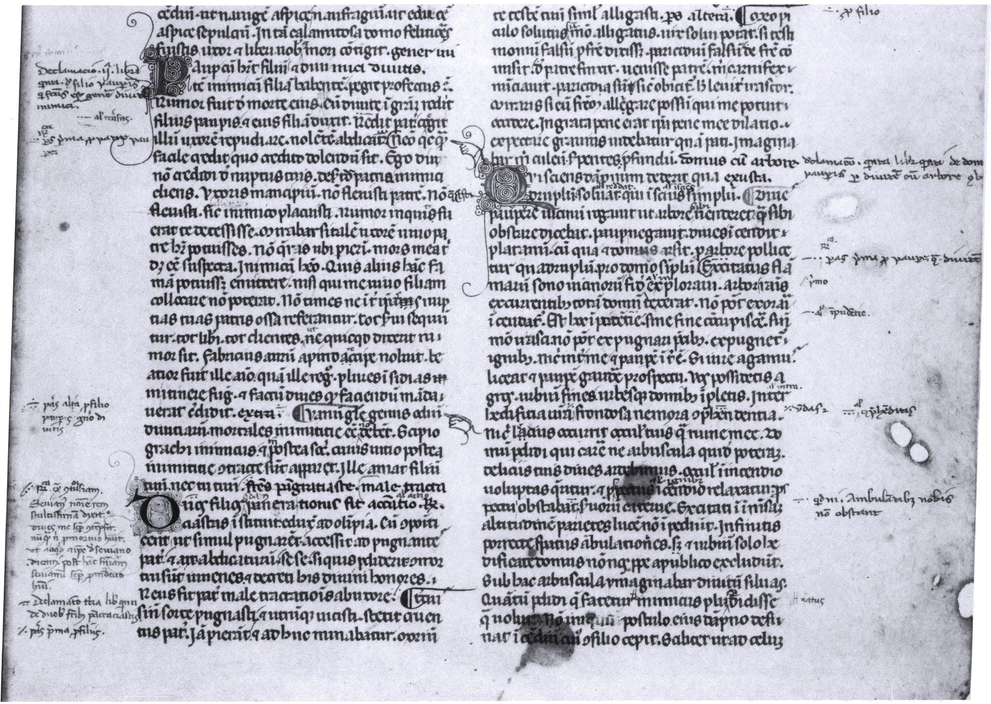 Seneca the Elder, Controversiae, with corrections and marginal notes by en:Albertino Mussato. Biblioteca Apostolica Vaticana, Vaticanus 