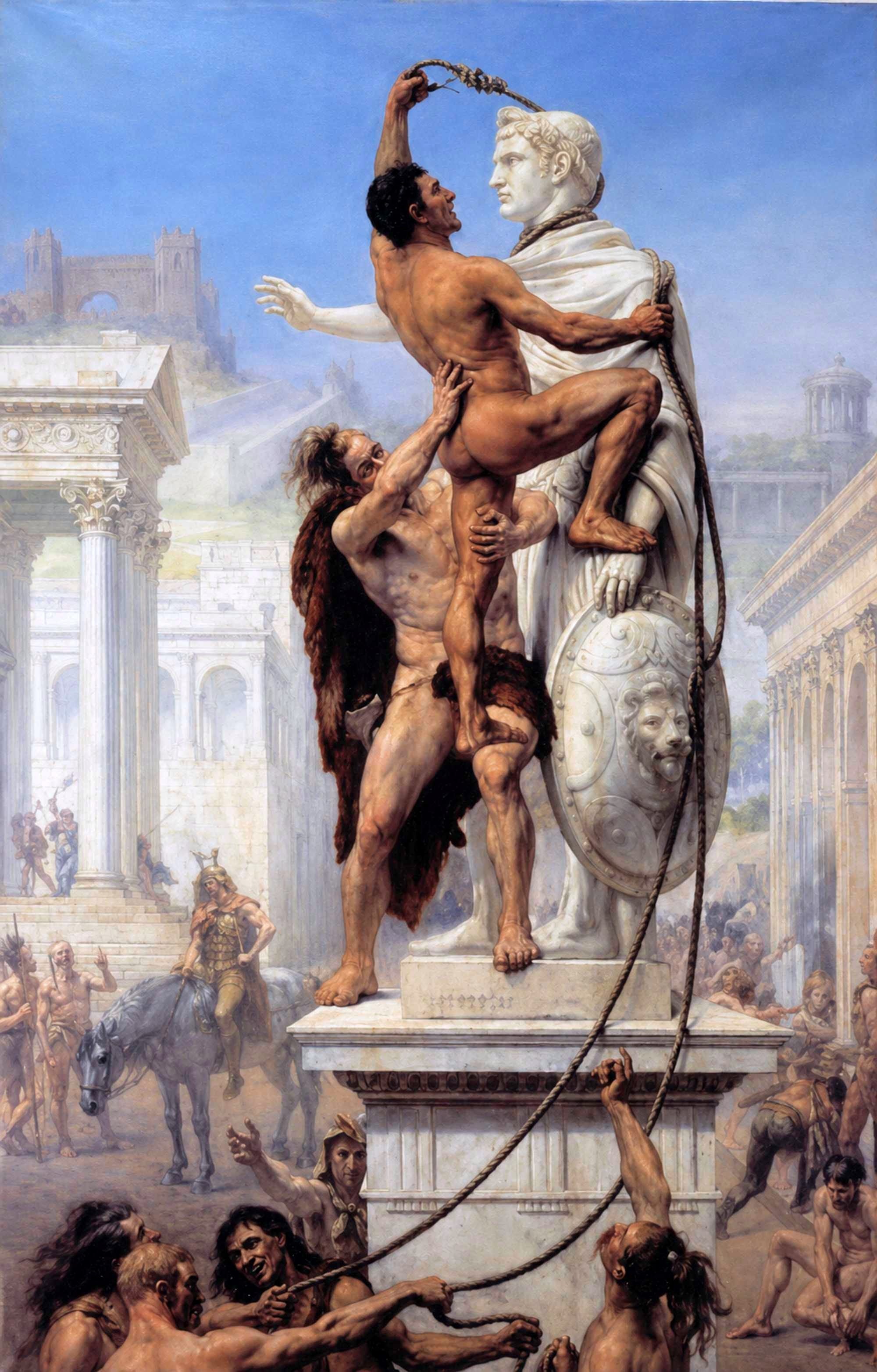 The Sack of Rome by the Barbarians in 410. Painting by Joseph-Noël Sylvestre