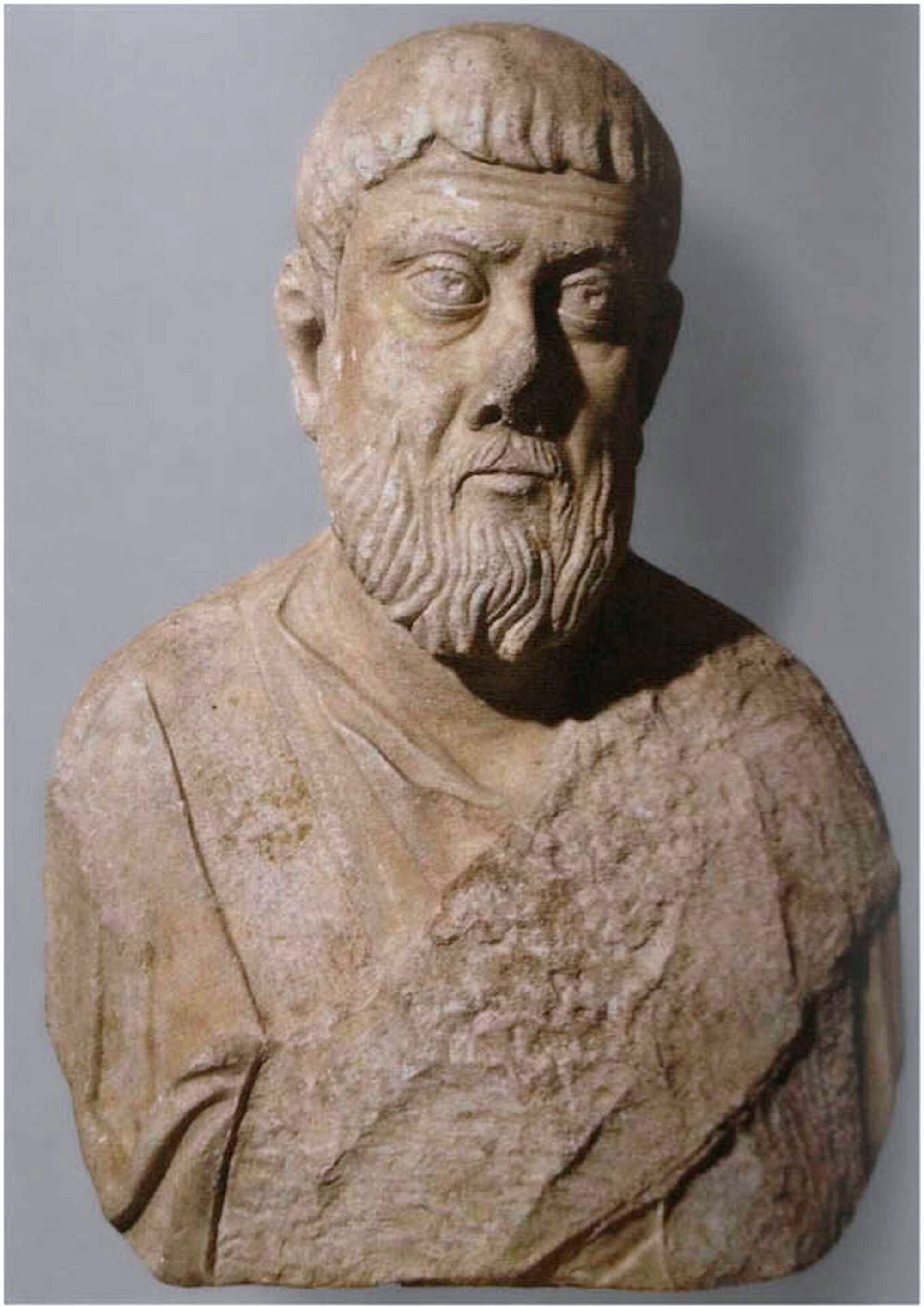 4th century bust of a Greek man of the late Roman Empire, now in the Archaeological Museum of Thessaloniki, Greece. Thought to be the historian Ammianus Marcellinus