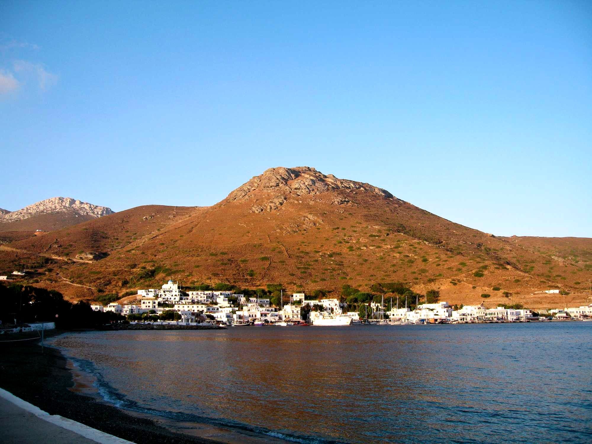 Katapola and Moundoulia hill, Amorgos Island, Greece