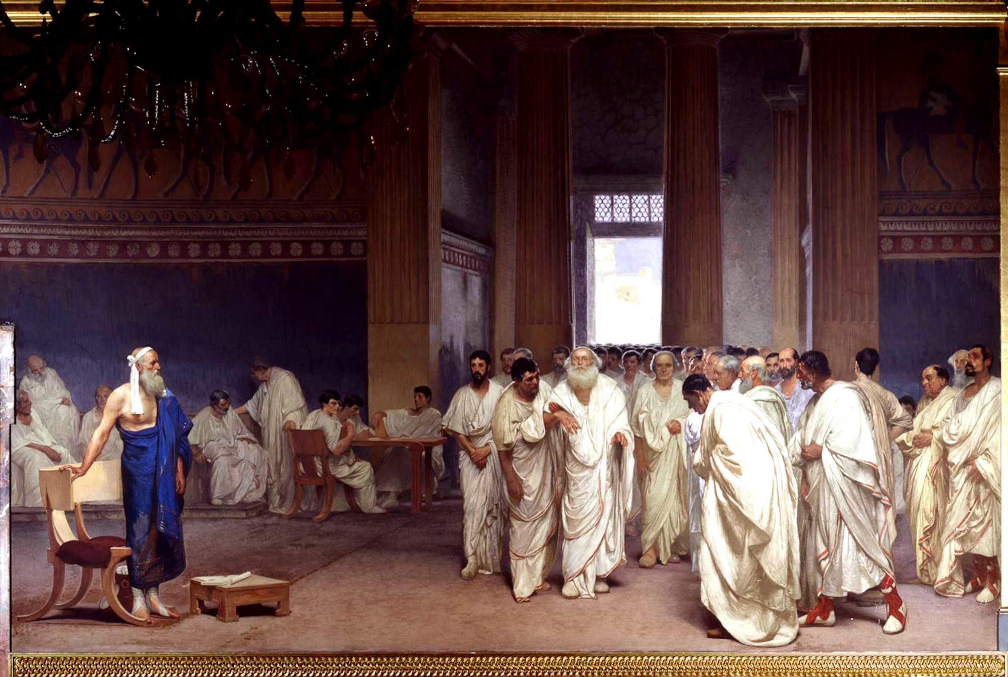 Cesare Maccari. Appius Claudius Caecus in the Senate. Fresco. 1881–1888. Palazzo Madama (Rome)