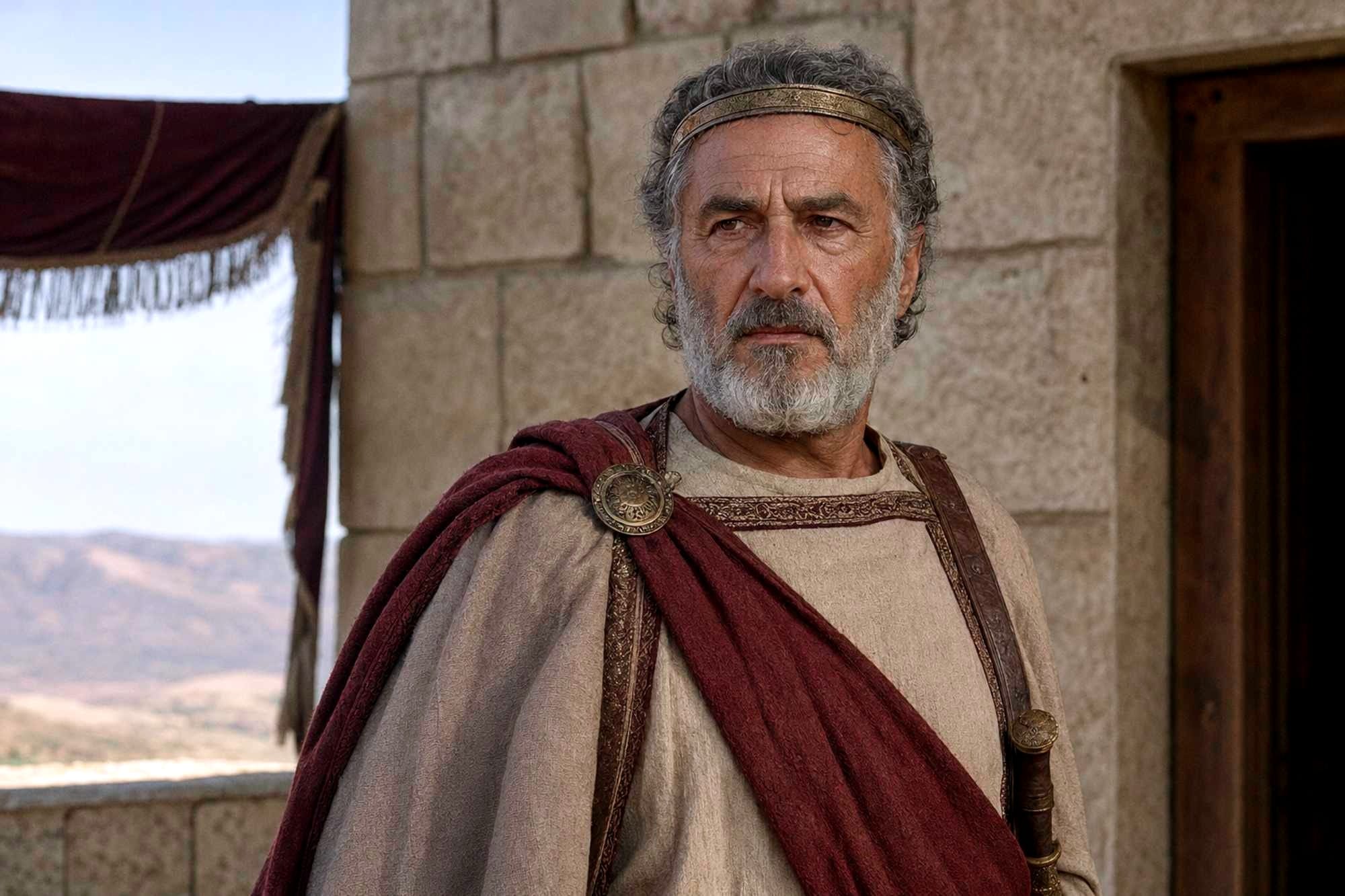 A photorealistic, historically plausible reconstruction of Deiotarus of Galatia in old age.